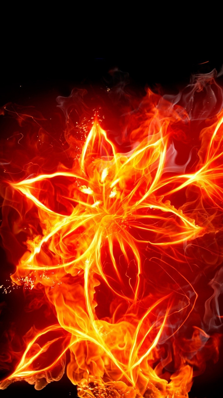 Fond D'écran Numérique Feu Rouge et Jaune. Wallpaper in 750x1334 Resolution