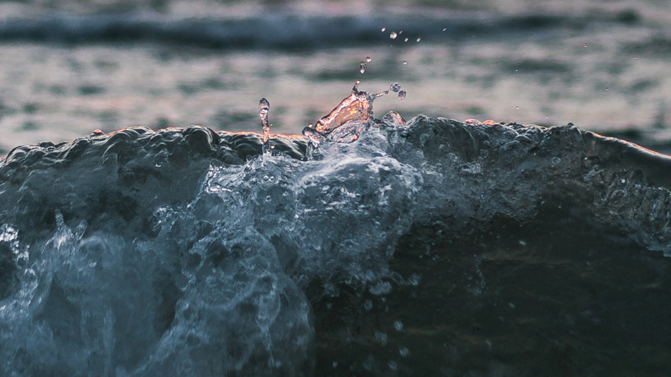 Flache Wasserwellen, Wasser, Ozean, Meer, Welle. Wallpaper in 1366x768 Resolution