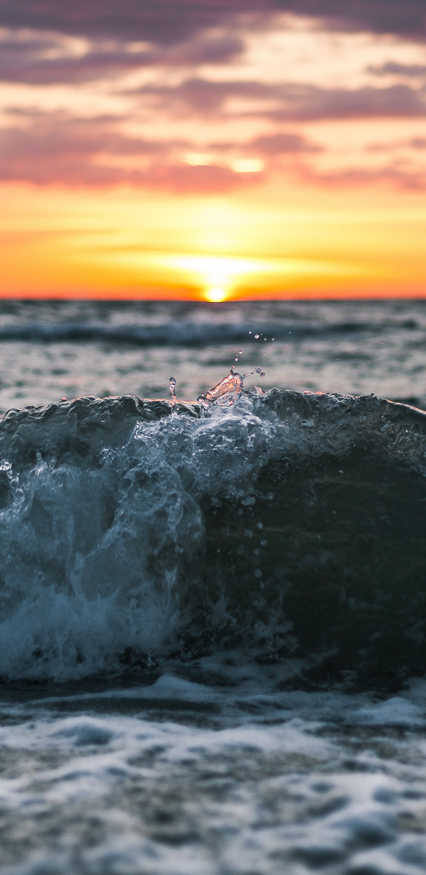 Olas de Aguas Poco Profundas, Agua, Oceano, Mar, el Viento de la Onda. Wallpaper in 1440x2960 Resolution
