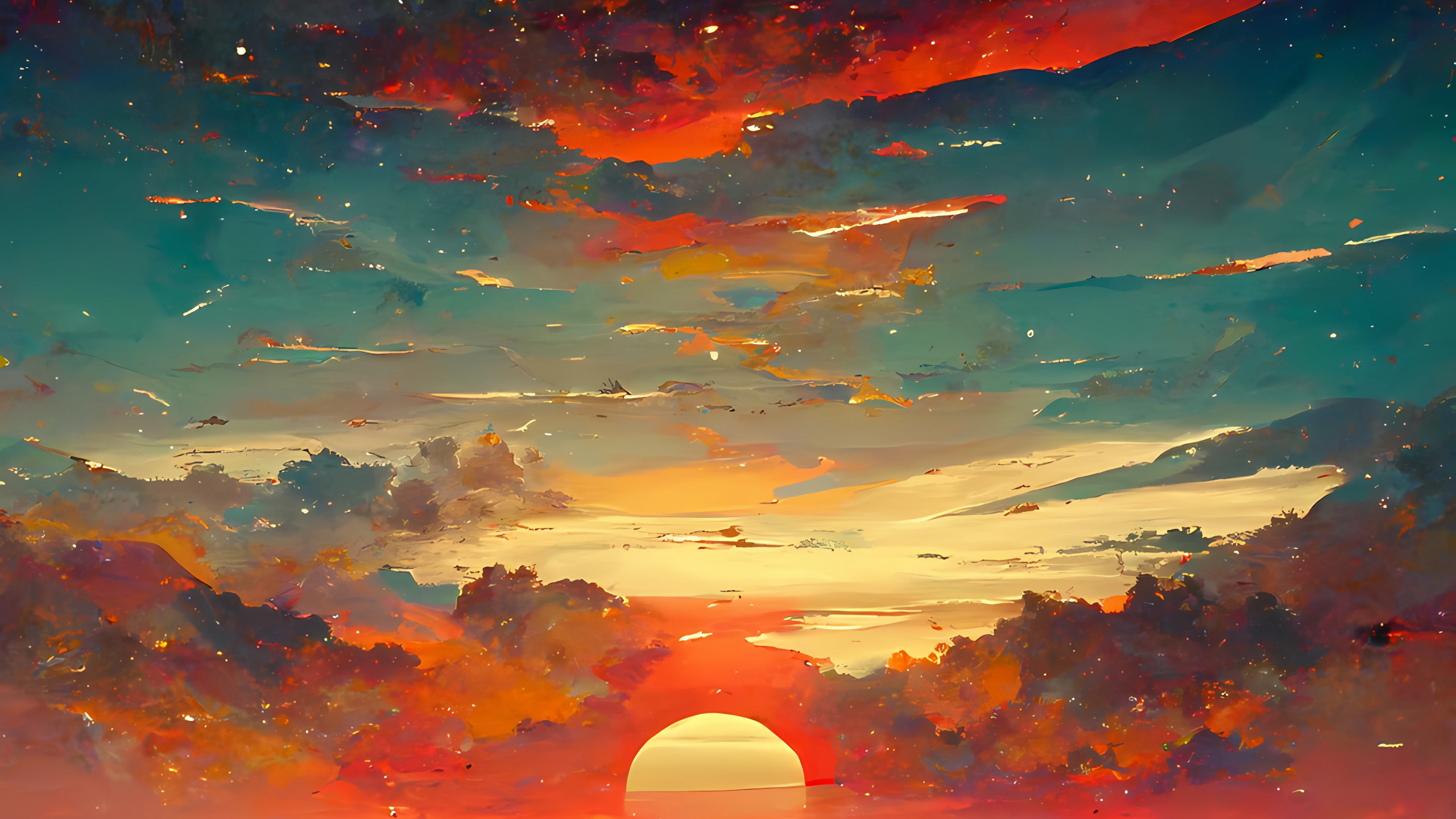 Eau, Atmosphère, Afterglow, Nature, Paysage Naturel. Wallpaper in 2560x1440 Resolution