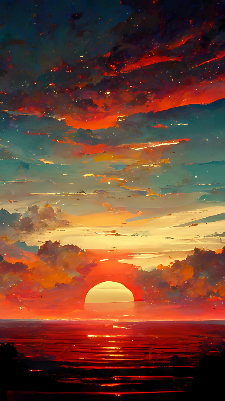 Eau, Atmosphère, Afterglow, Nature, Paysage Naturel. Wallpaper in 750x1334 Resolution