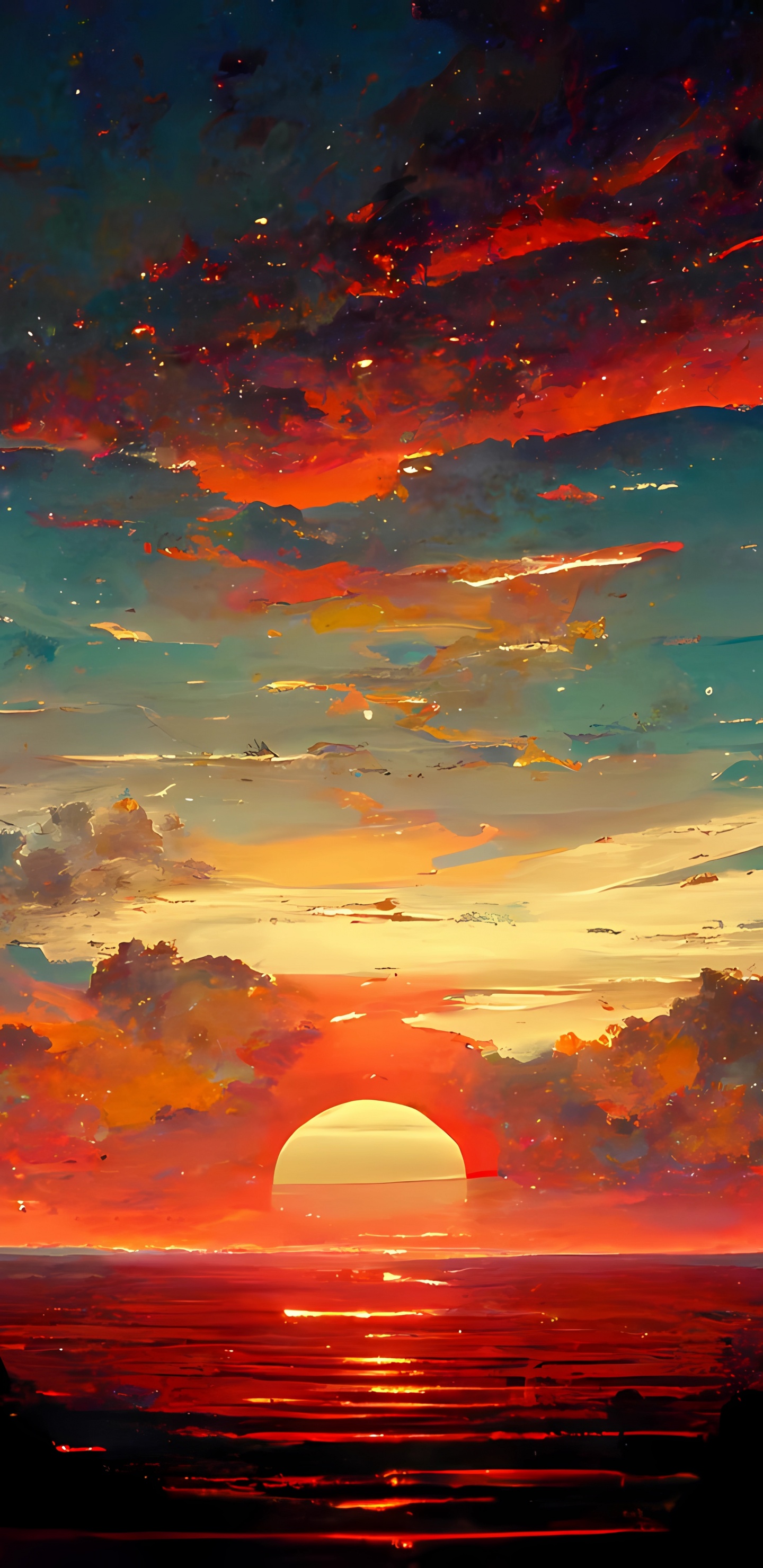 Water, Cloud, Atmosphere, Afterglow, Nature. Wallpaper in 1440x2960 Resolution