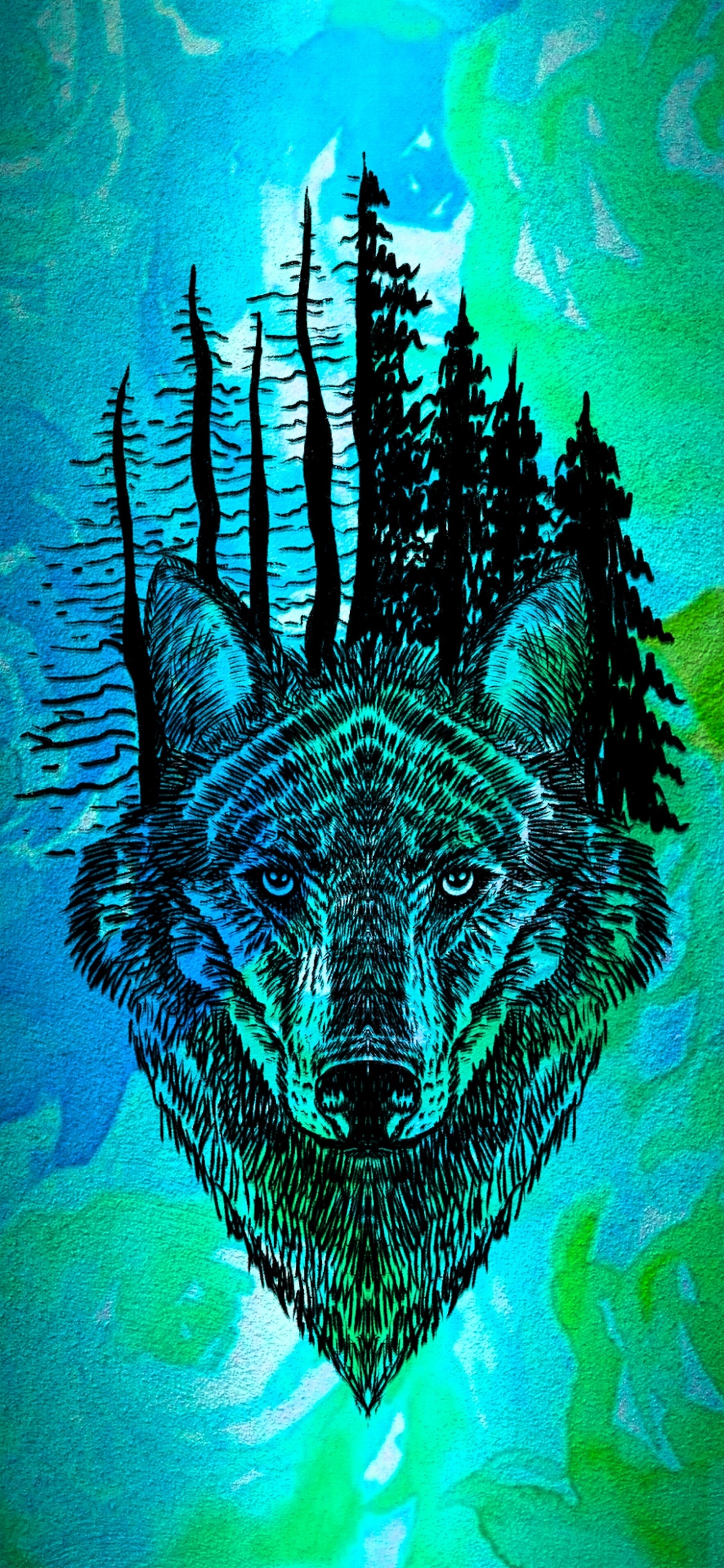 Submarino, Azure, Quijada, Arte, Felidae. Wallpaper in 1125x2436 Resolution