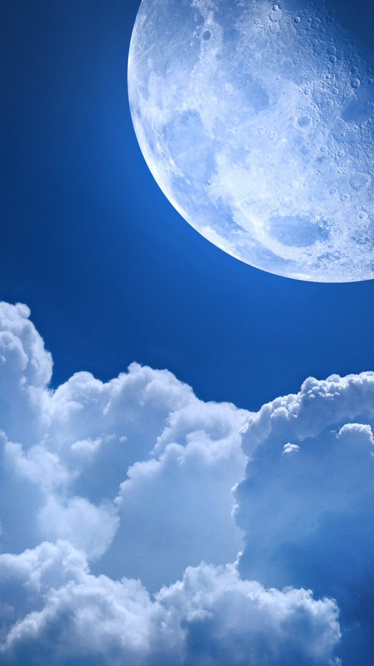 积云, 气氛, 月亮, 天空, 一天 壁纸 750x1334 允许