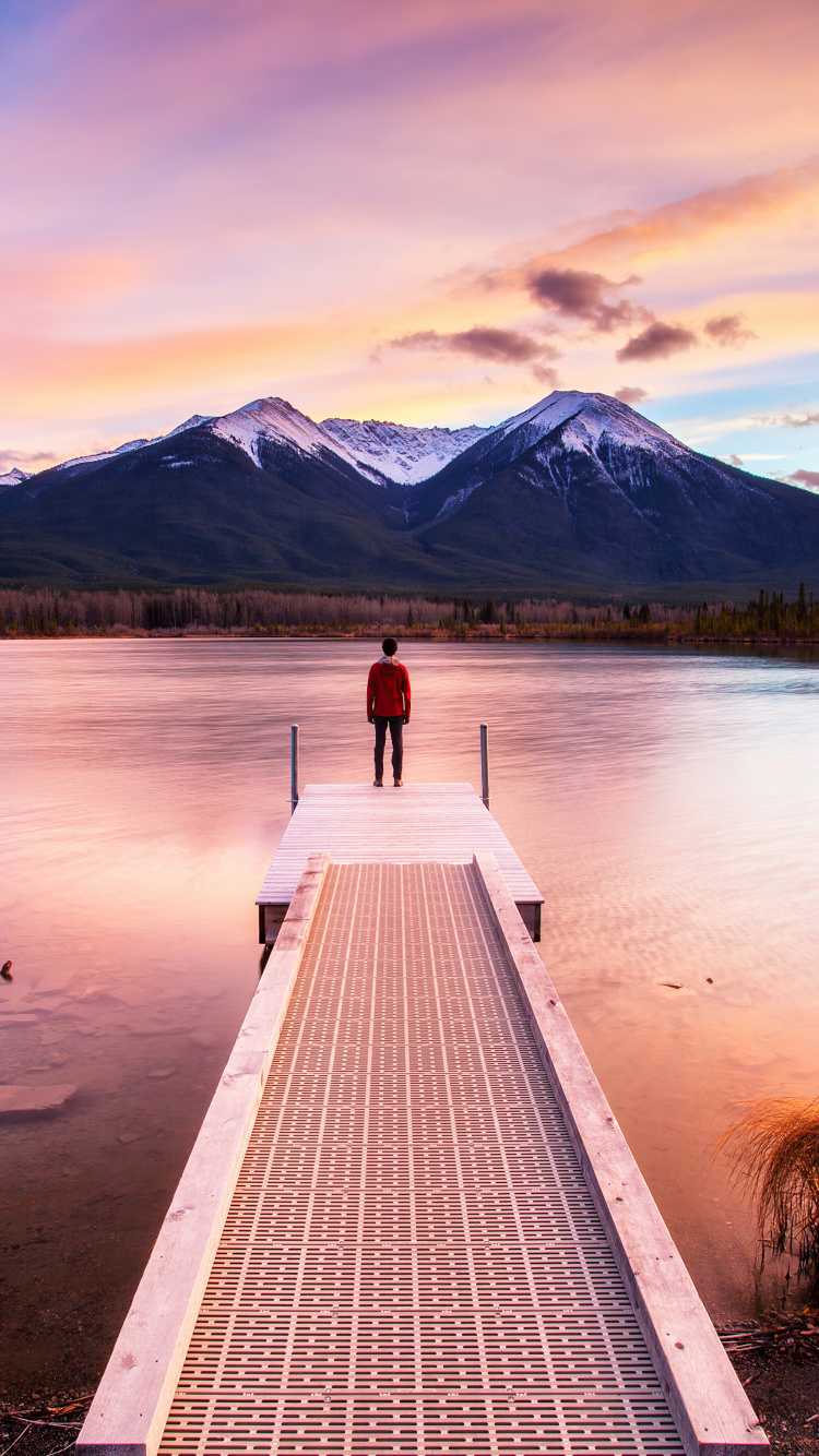 el Parque Nacional de Banff, Agua, Los Recursos de Agua, Montaña, Luz. Wallpaper in 750x1334 Resolution