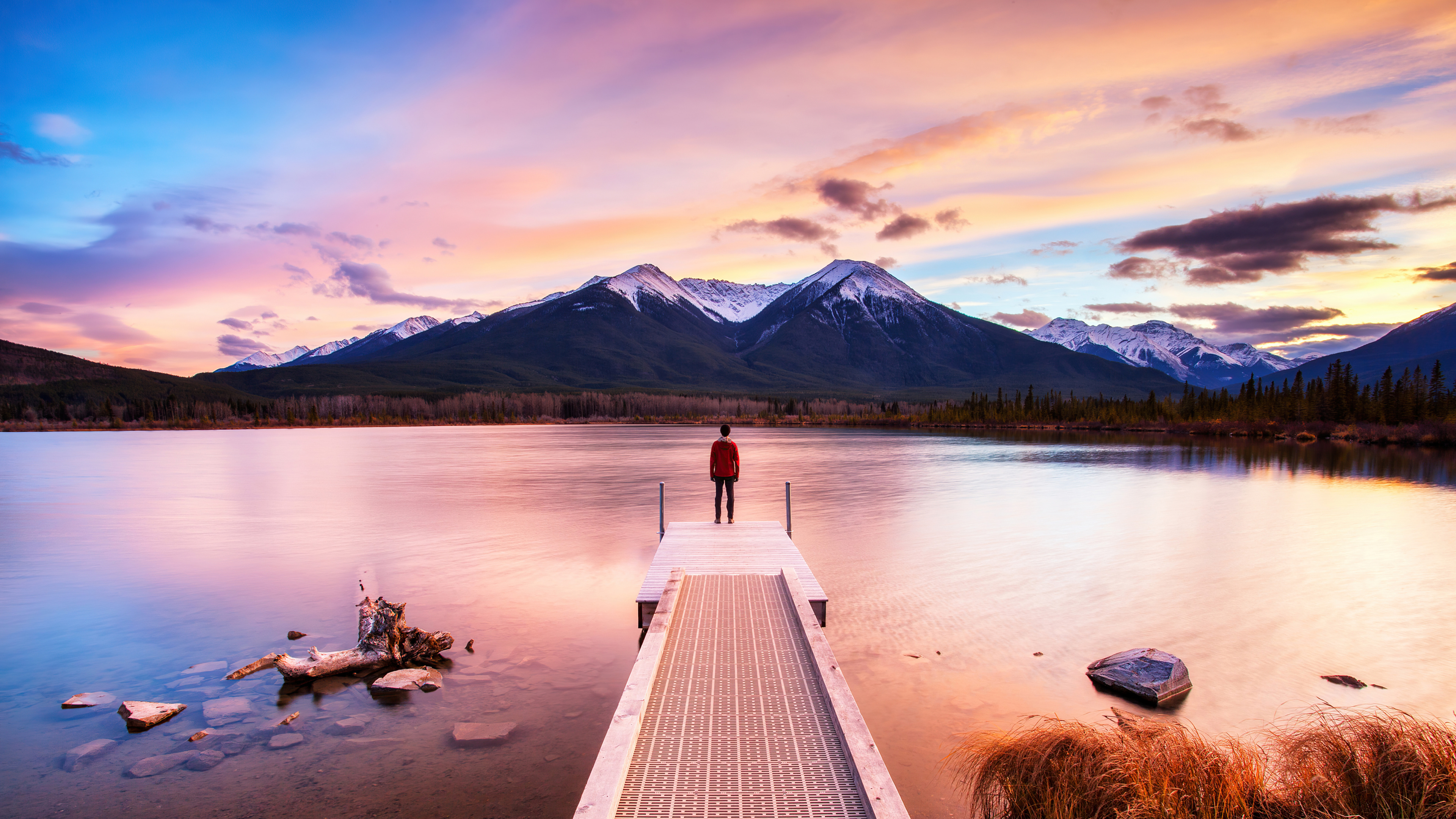 le Parc National de Banff, Eau, Les Ressources en Eau, Lumière, Blue. Wallpaper in 3840x2160 Resolution