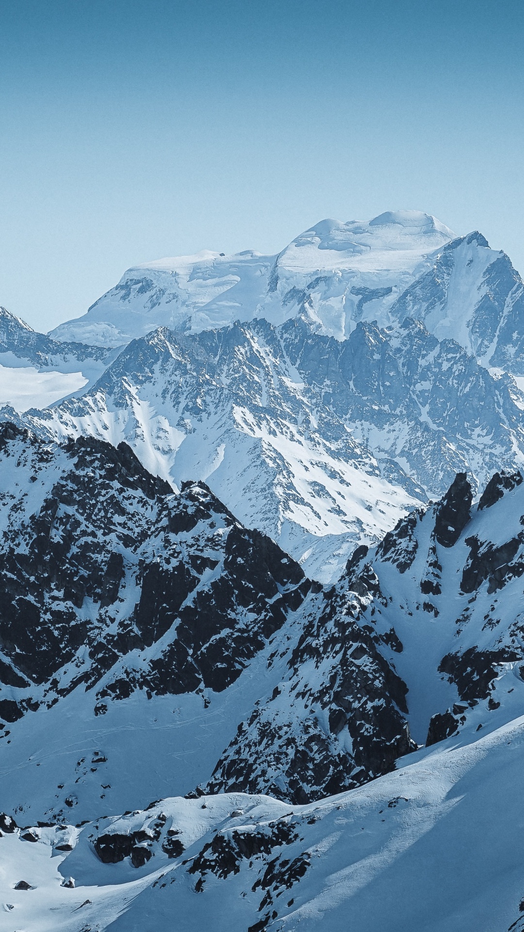 Alpen, Snowy Mountains, Bergkette, Schnee, Piste. Wallpaper in 1080x1920 Resolution