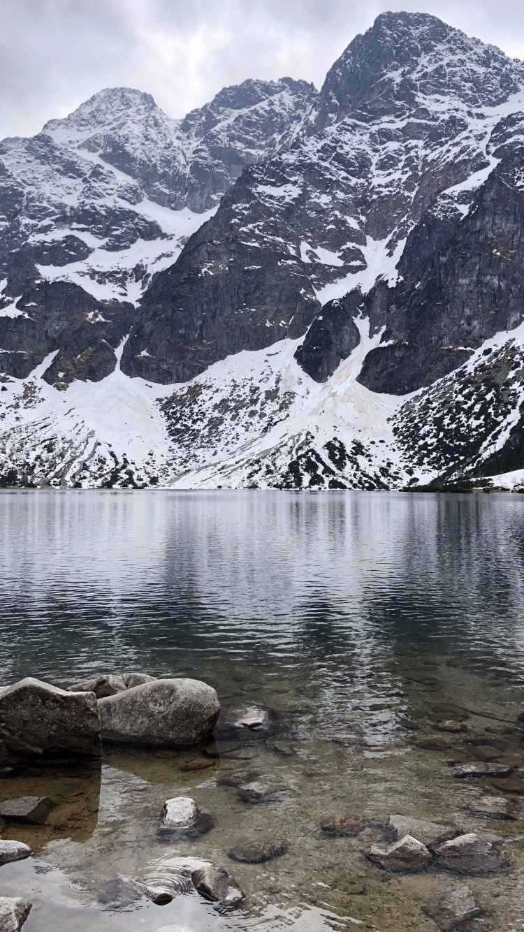 Morskie Oko, Zakopane, High Tatras, Mountainous Landforms, Mountain Range. Wallpaper in 750x1334 Resolution