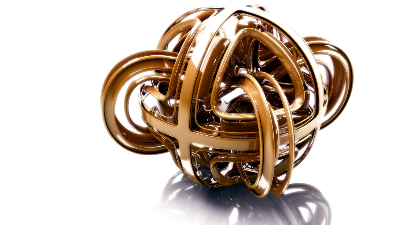 Gold- Und Silberspiralillustration. Wallpaper in 1366x768 Resolution