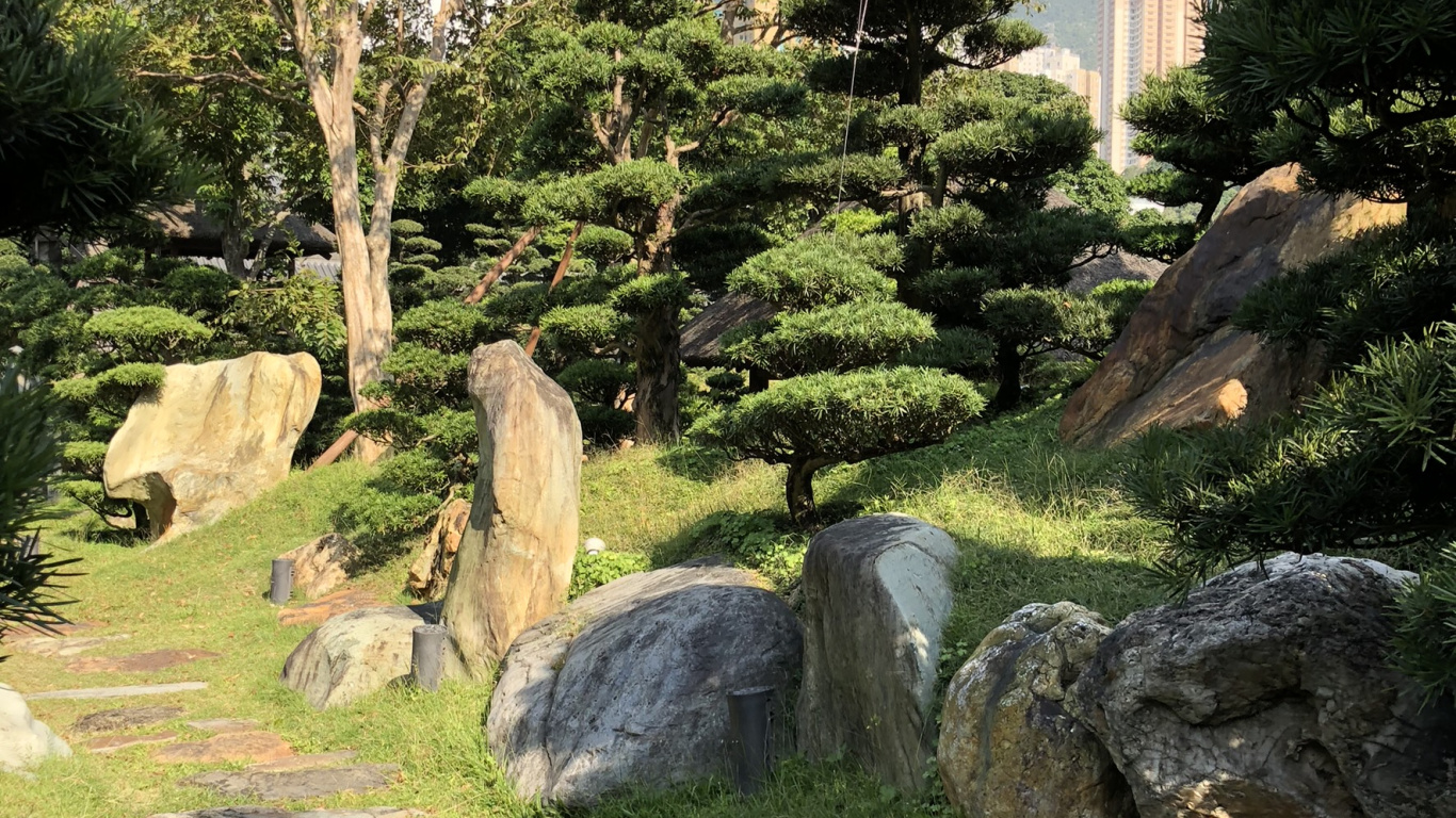 Hong Kong, Jardin, Boulder, Arbusto, la Cubierta Vegetal. Wallpaper in 1366x768 Resolution