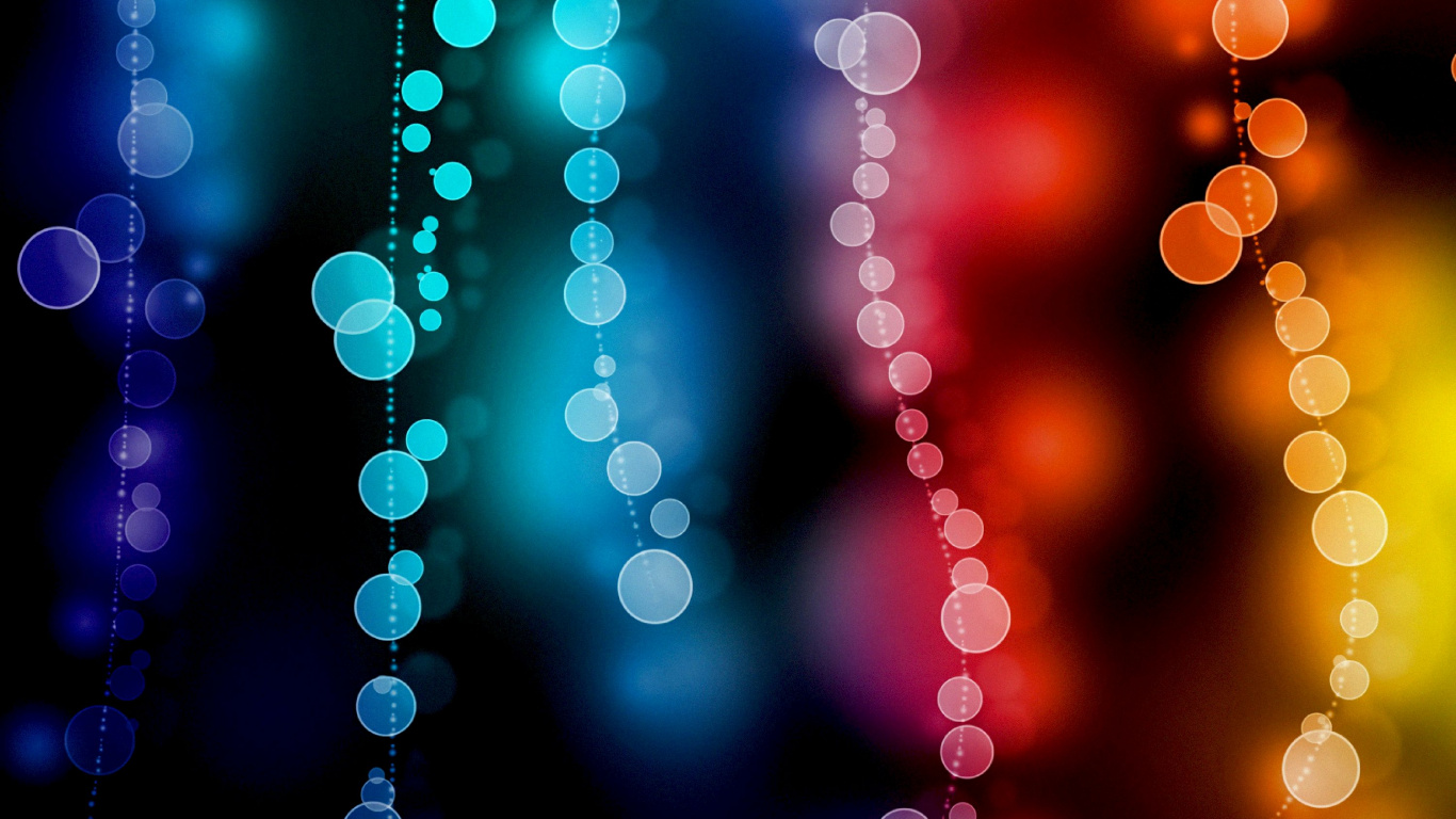 Lumières Bokeh Orange et Jaune. Wallpaper in 1366x768 Resolution