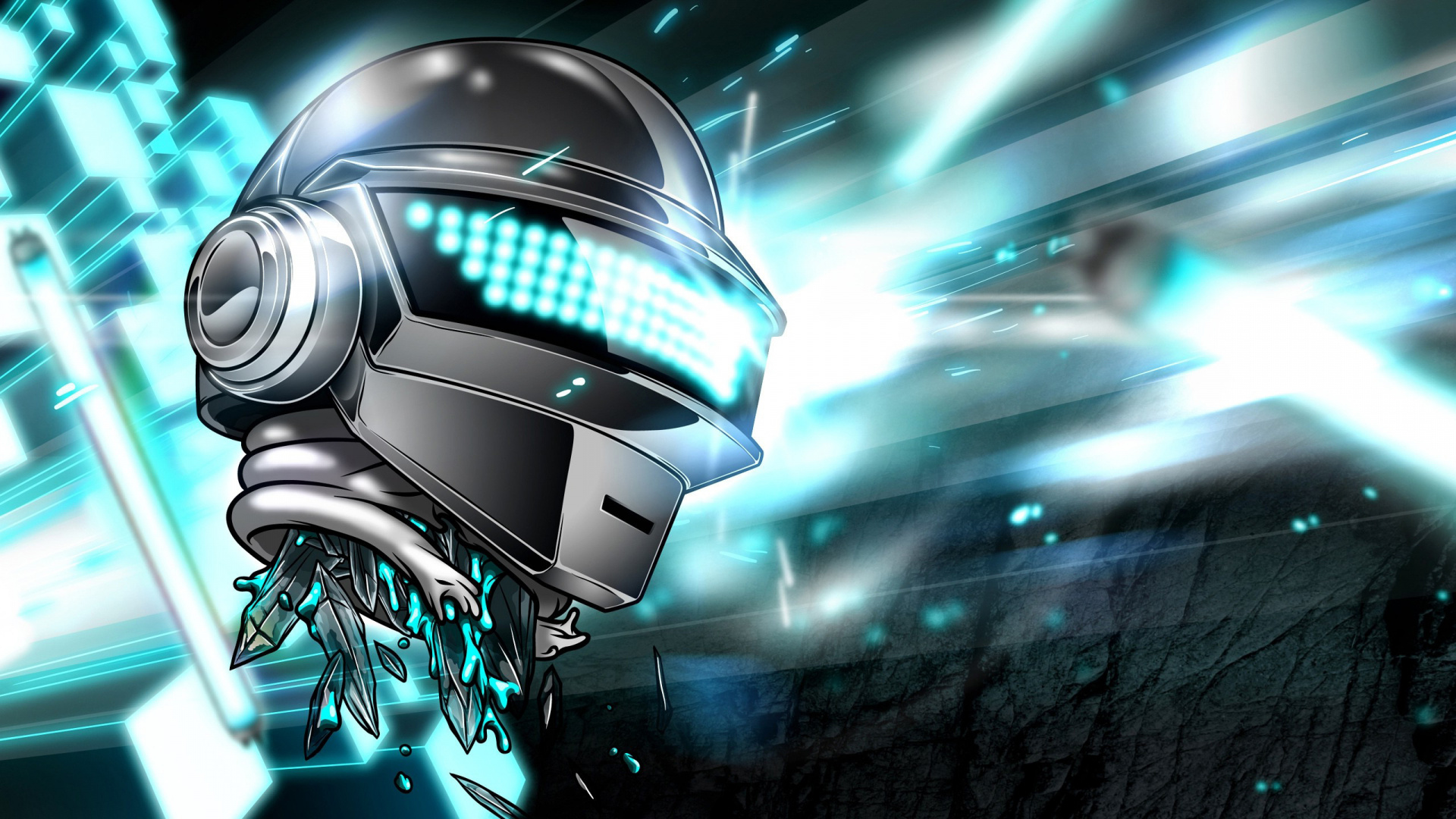 Daft Punk, Affiche, Technologie, Robot, Espace. Wallpaper in 1920x1080 Resolution