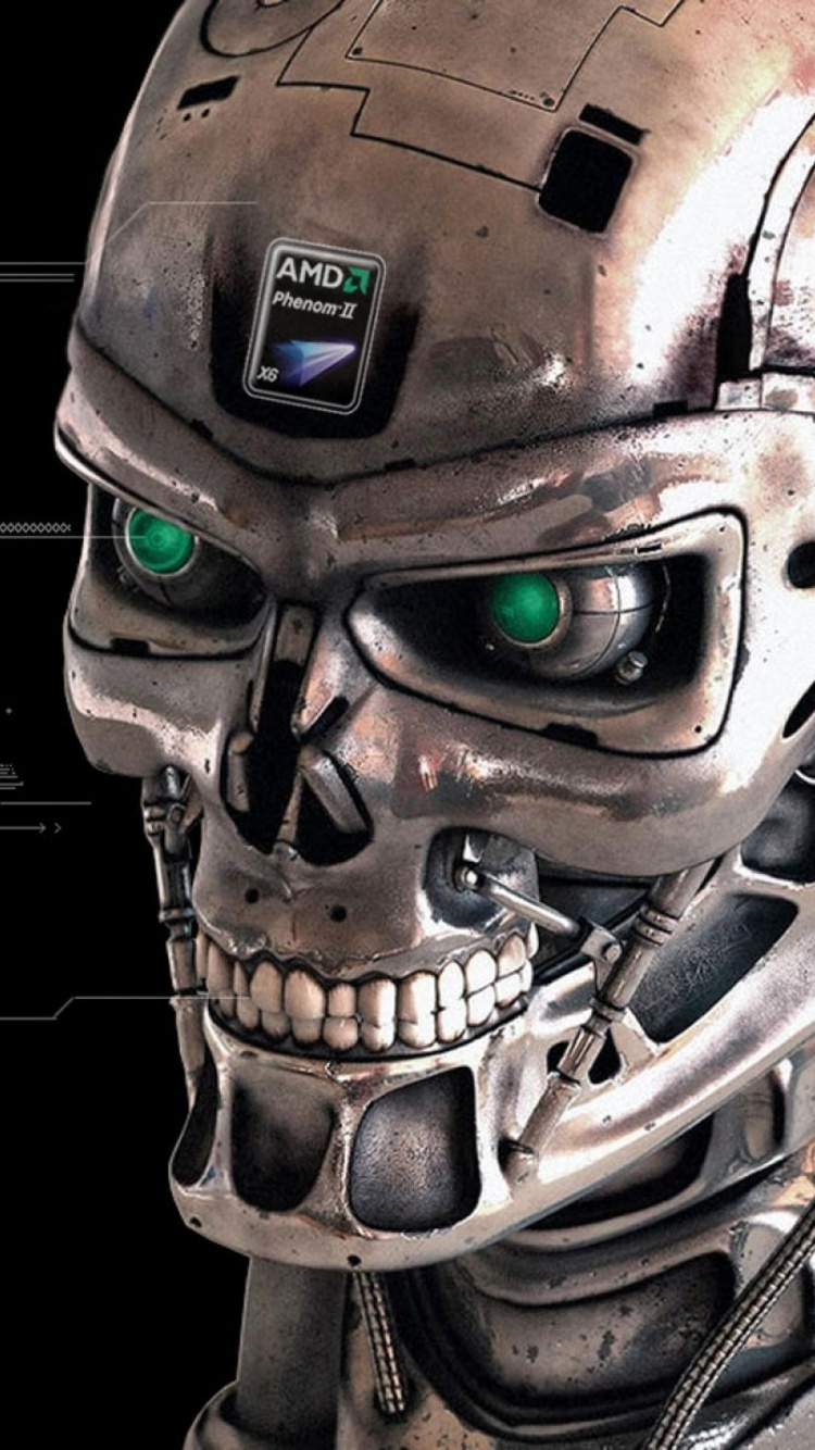 Illustration de Robot Gris et Noir. Wallpaper in 750x1334 Resolution