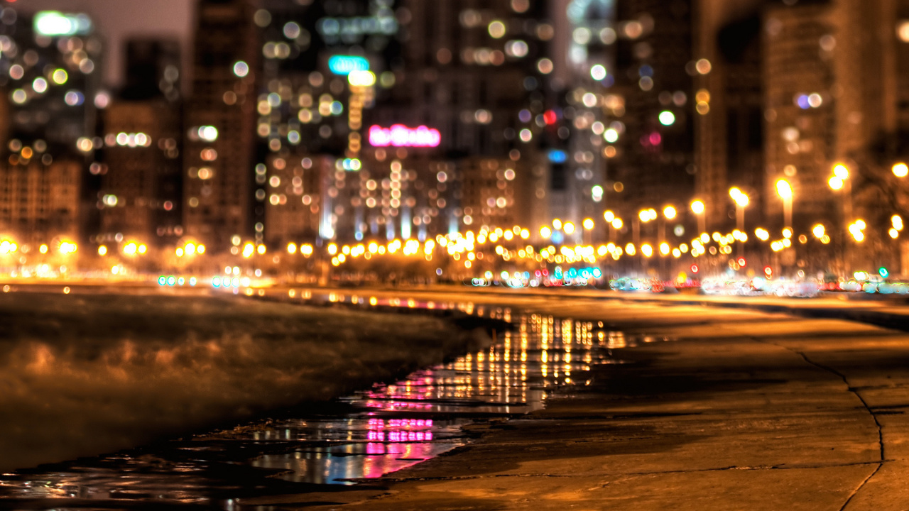 Luces de la Ciudad Durante la Noche. Wallpaper in 1280x720 Resolution