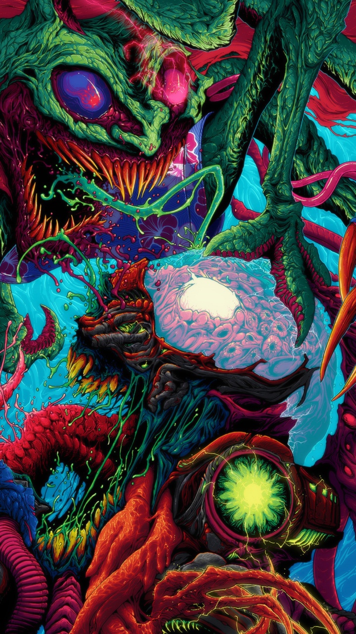 艺术, 绿色的, 红色的, 品红色 壁纸 720x1280 允许