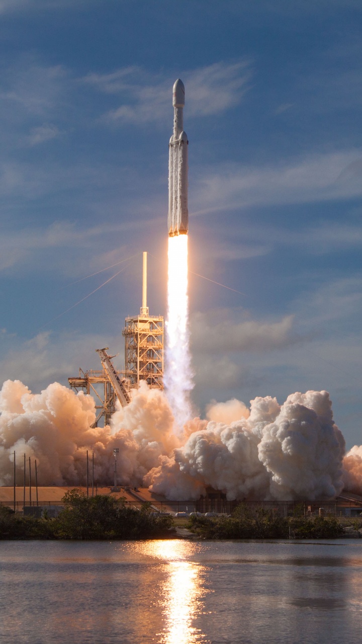 猎鹰重, SpaceX, 火箭发射, 火箭, 空间穿梭 壁纸 720x1280 允许