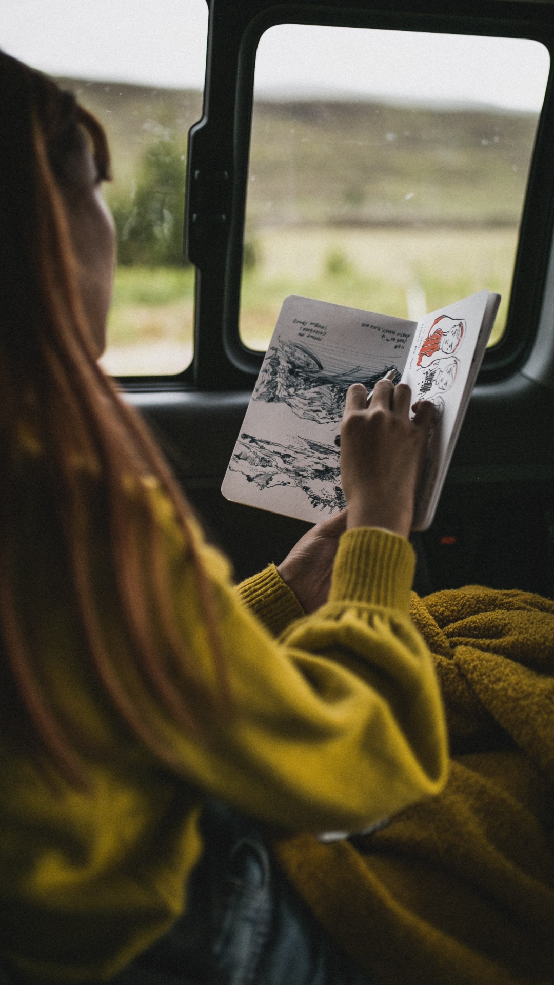 Woman in Yellow Sweater Reading Book. Wallpaper in 1080x1920 Resolution