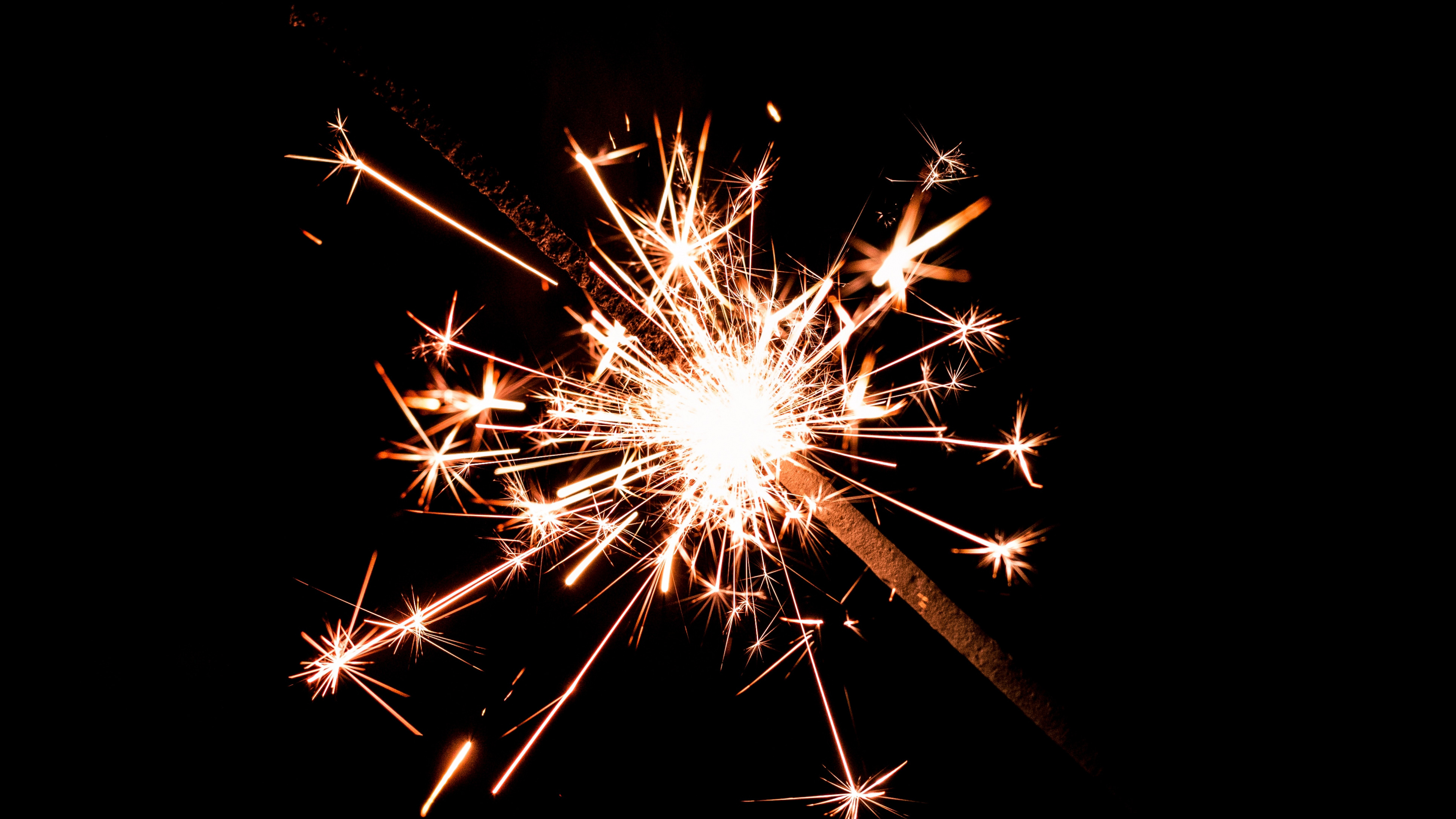 Fire, Spark, Sparkler, Fireworks, New Years Day. Wallpaper in 3840x2160 Resolution