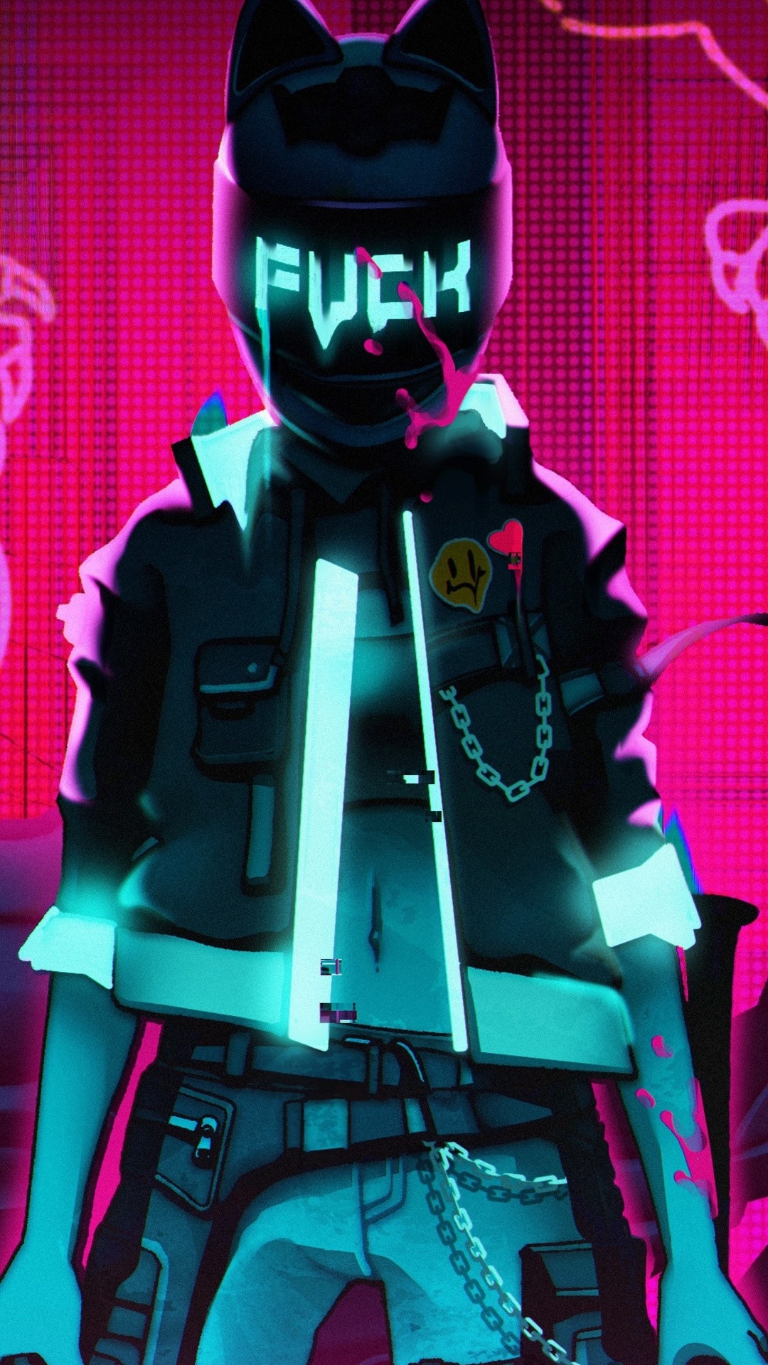 Biker Huffy Cyberpunk 2077, Cyberpunk 2077, Cyberpunk, Outerwear, Light. Wallpaper in 1080x1920 Resolution