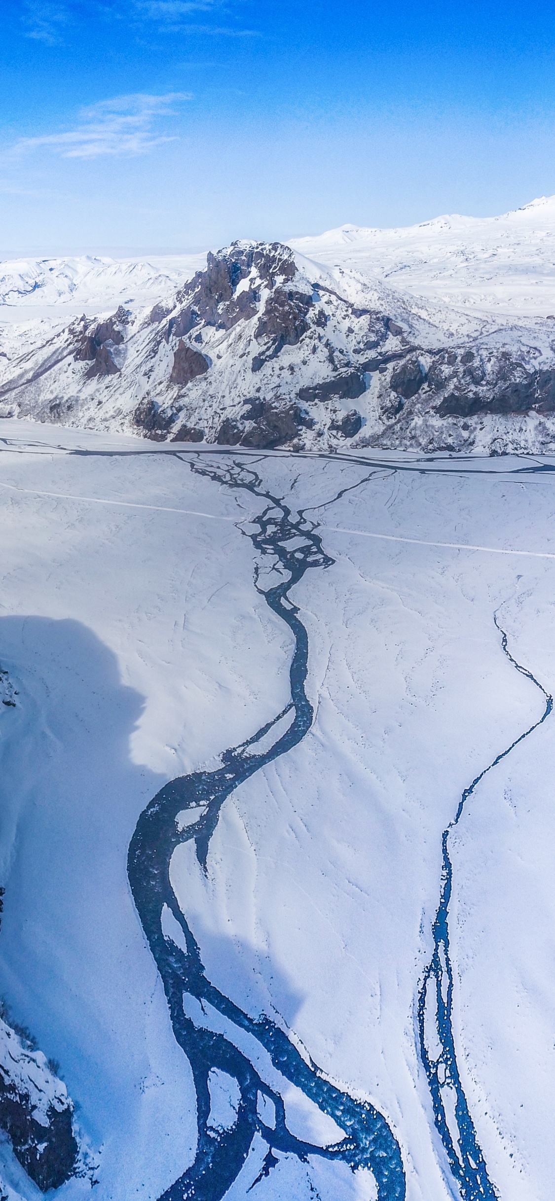Bergkette, Bergigen Landschaftsformen, Schnee, Gletscher-landform, Winter. Wallpaper in 1125x2436 Resolution