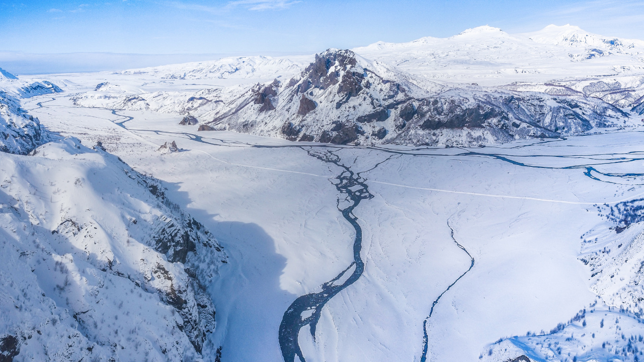 Bergkette, Bergigen Landschaftsformen, Schnee, Gletscher-landform, Winter. Wallpaper in 1280x720 Resolution