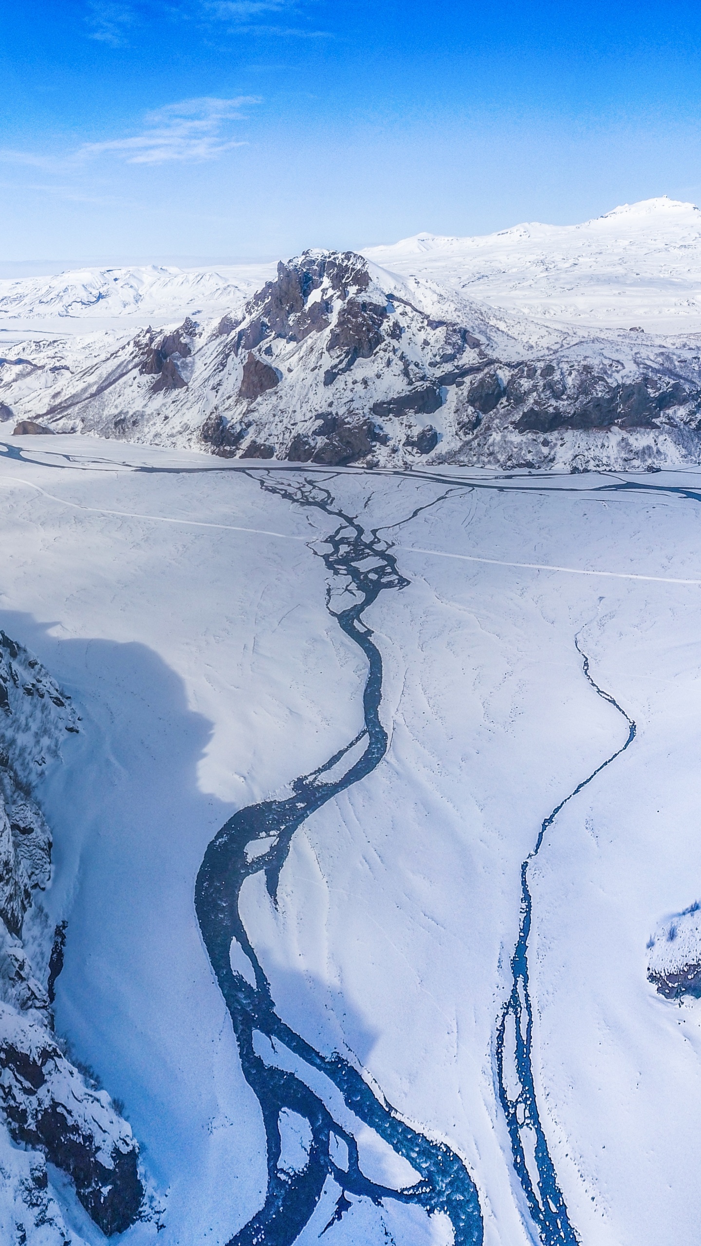 Mountain, Mountain Range, Mountainous Landforms, Snow, Glacial Landform. Wallpaper in 1440x2560 Resolution