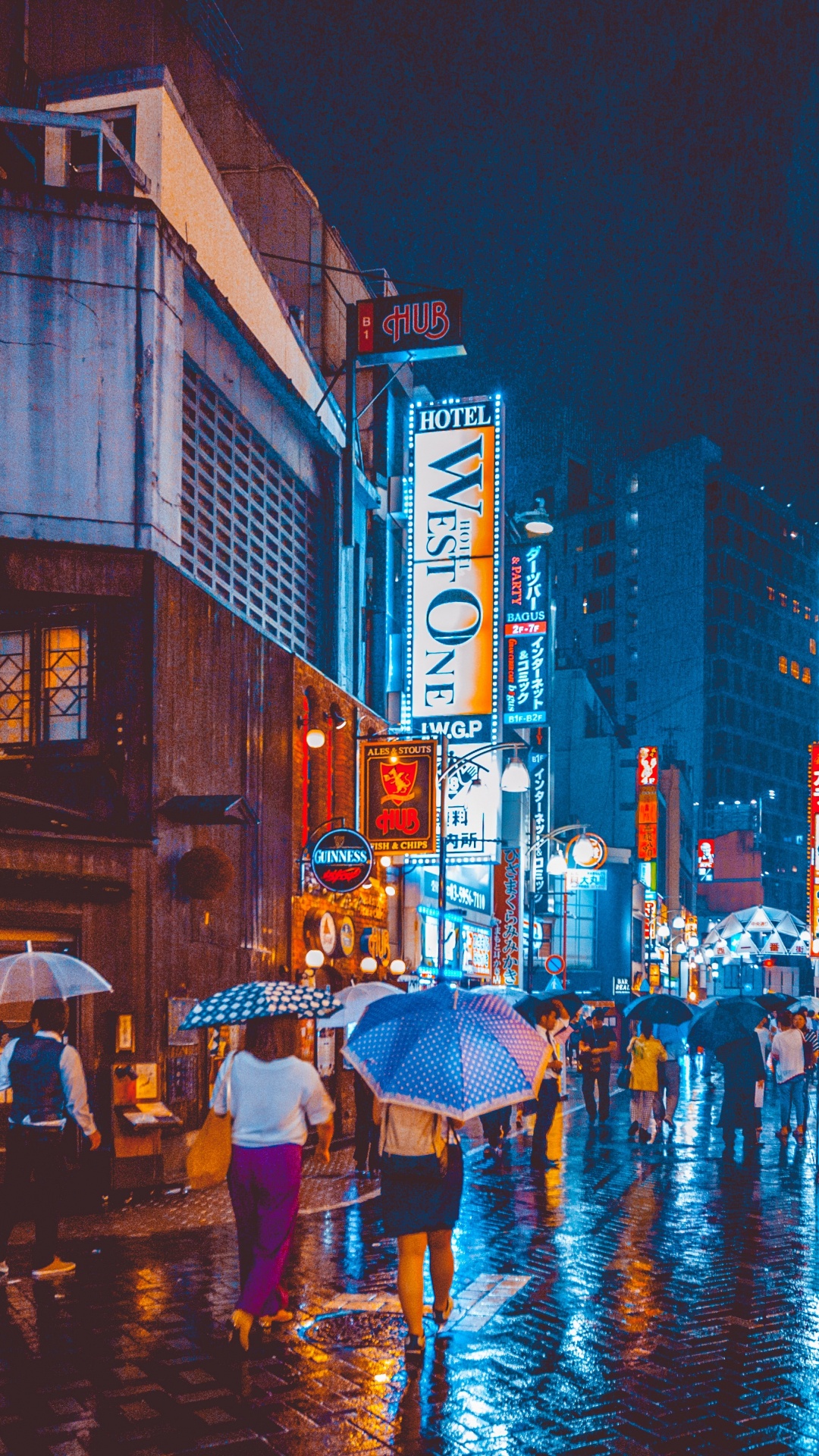 People Walking on Street During Night Time. Wallpaper in 1080x1920 Resolution