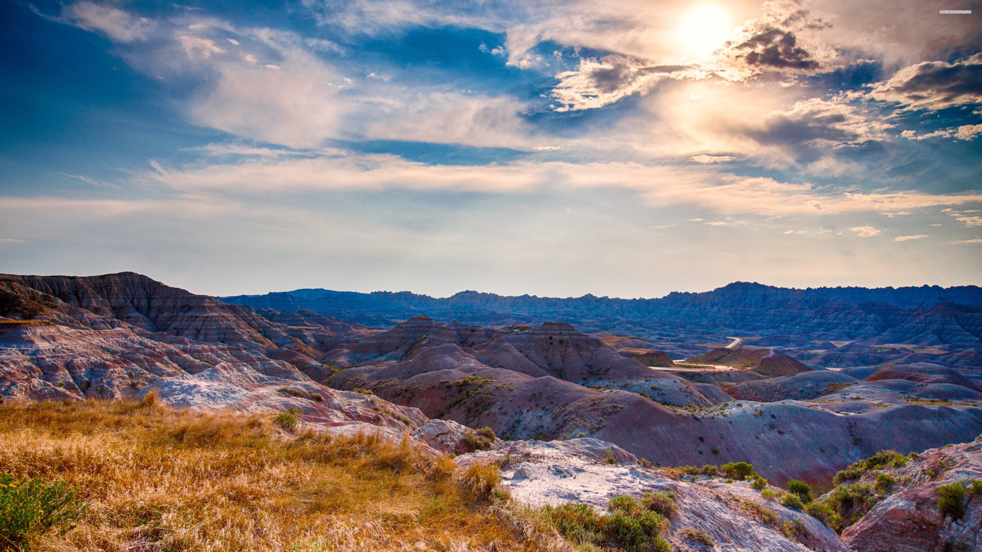 Brown and Green Mountains Under White Clouds and Blue Sky During Daytime. Wallpaper in 1920x1080 Resolution