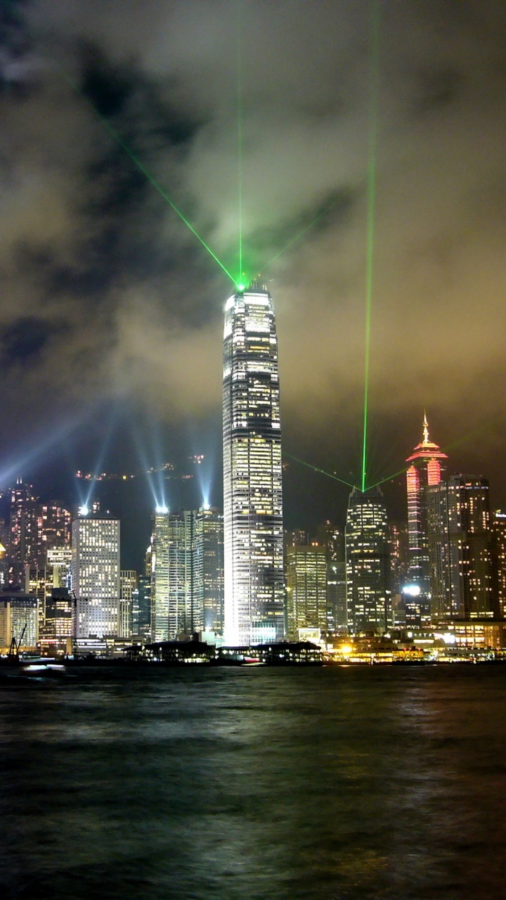 City Skyline During Night Time. Wallpaper in 720x1280 Resolution