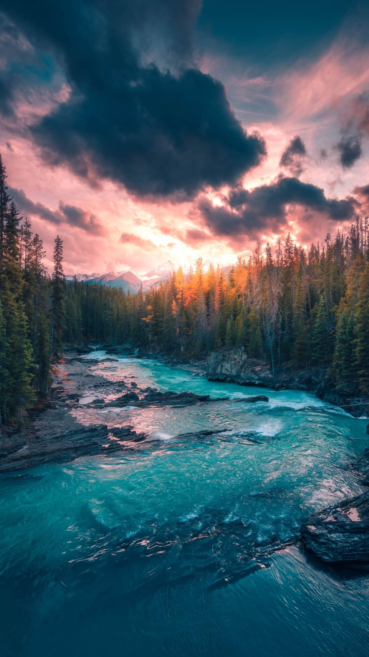 River of Emeralds, Nature, River, Cloud, Water. Wallpaper in 1440x2560 Resolution