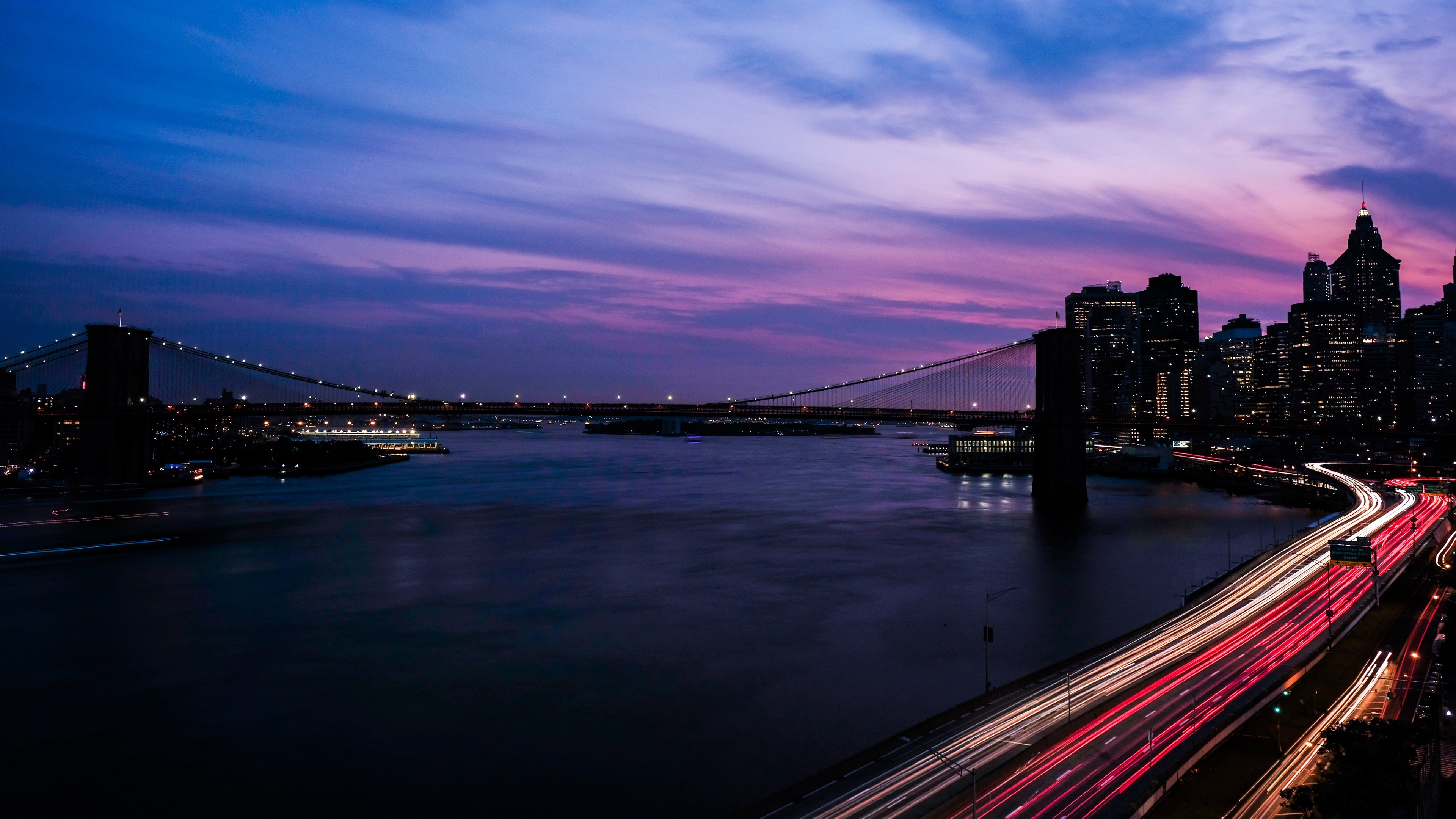 Pont Au-dessus de L'eau Pendant le Coucher du Soleil. Wallpaper in 3840x2160 Resolution