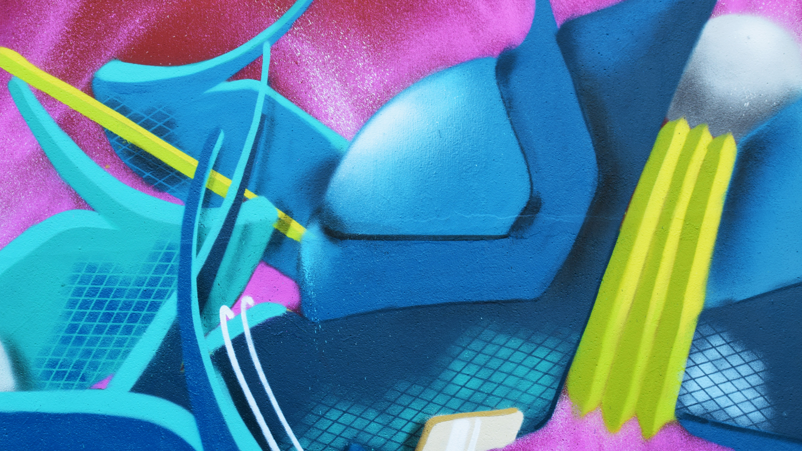 Textil Azul y Rosa Con Correa Amarilla. Wallpaper in 2560x1440 Resolution