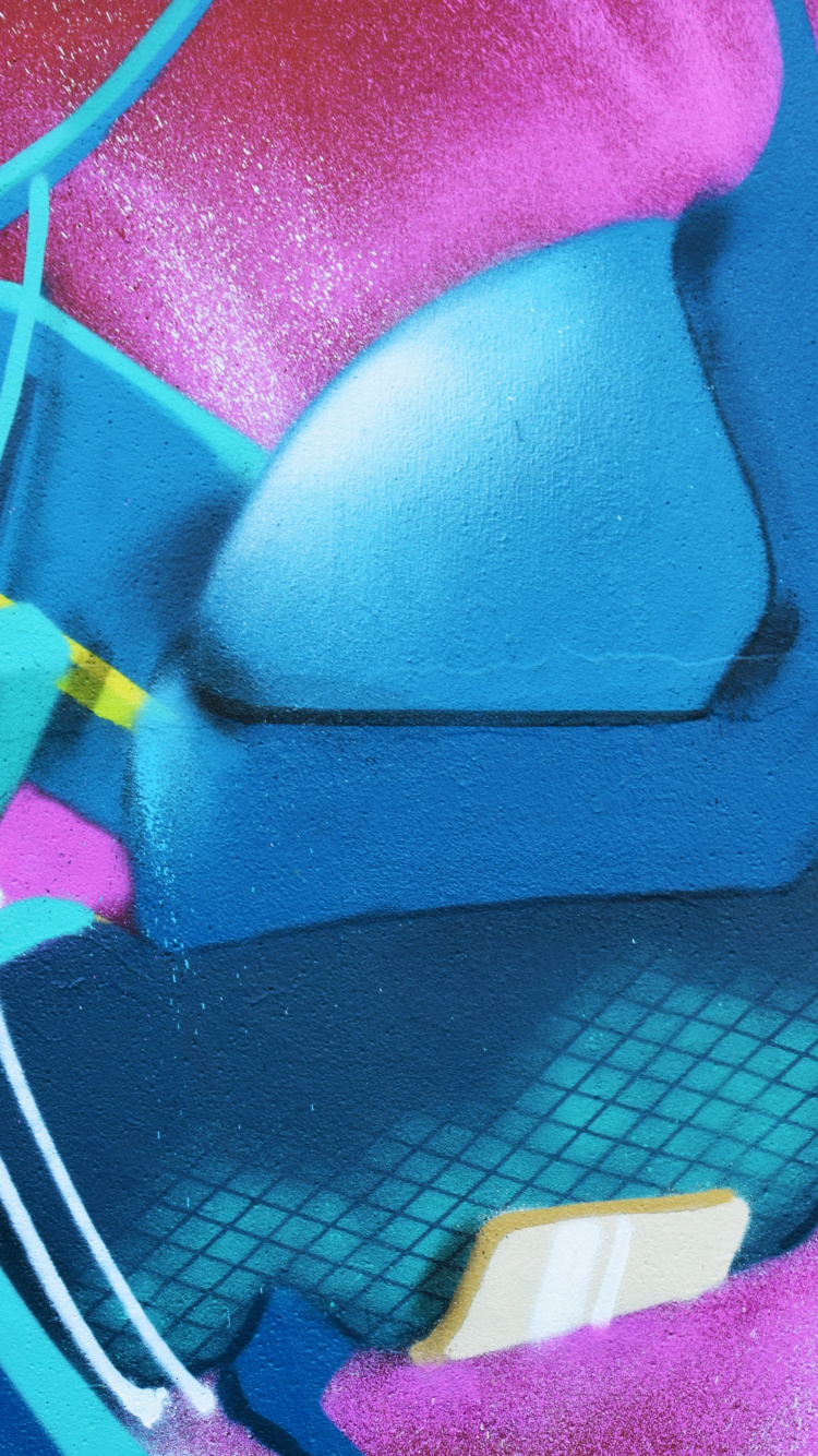 Textil Azul y Rosa Con Correa Amarilla. Wallpaper in 750x1334 Resolution