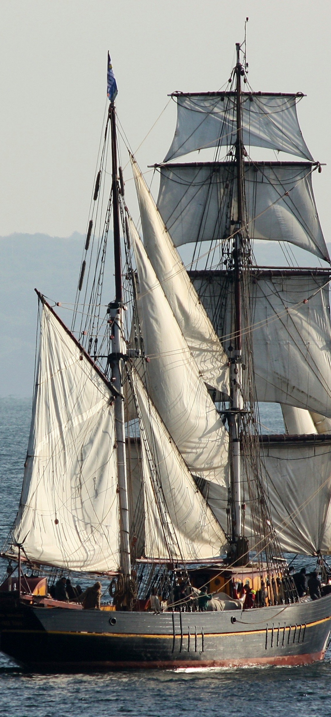 Braunes Und Weißes Segelboot Auf See Tagsüber During. Wallpaper in 1125x2436 Resolution