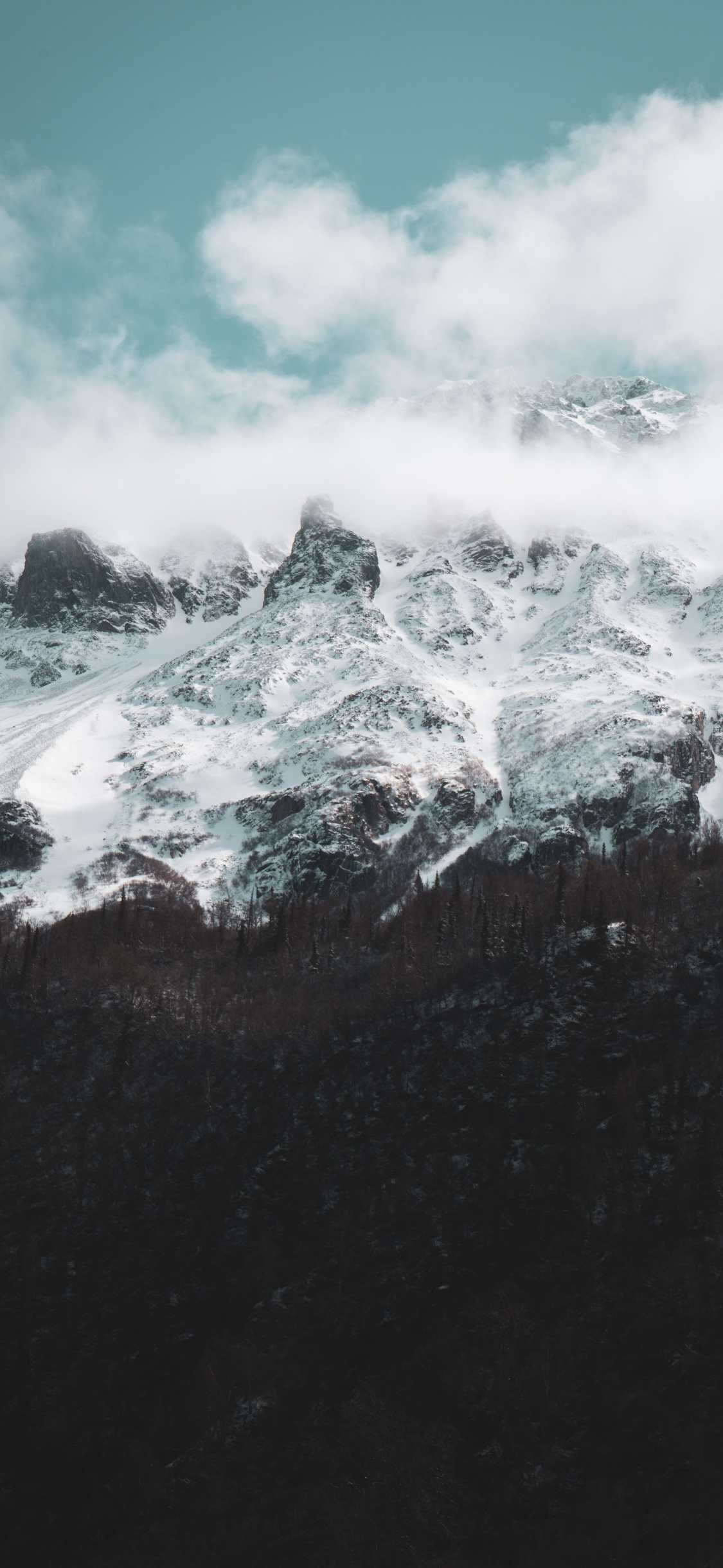 Bergigen Landschaftsformen, Cloud, Wasser, Welle, Ozean. Wallpaper in 1125x2436 Resolution