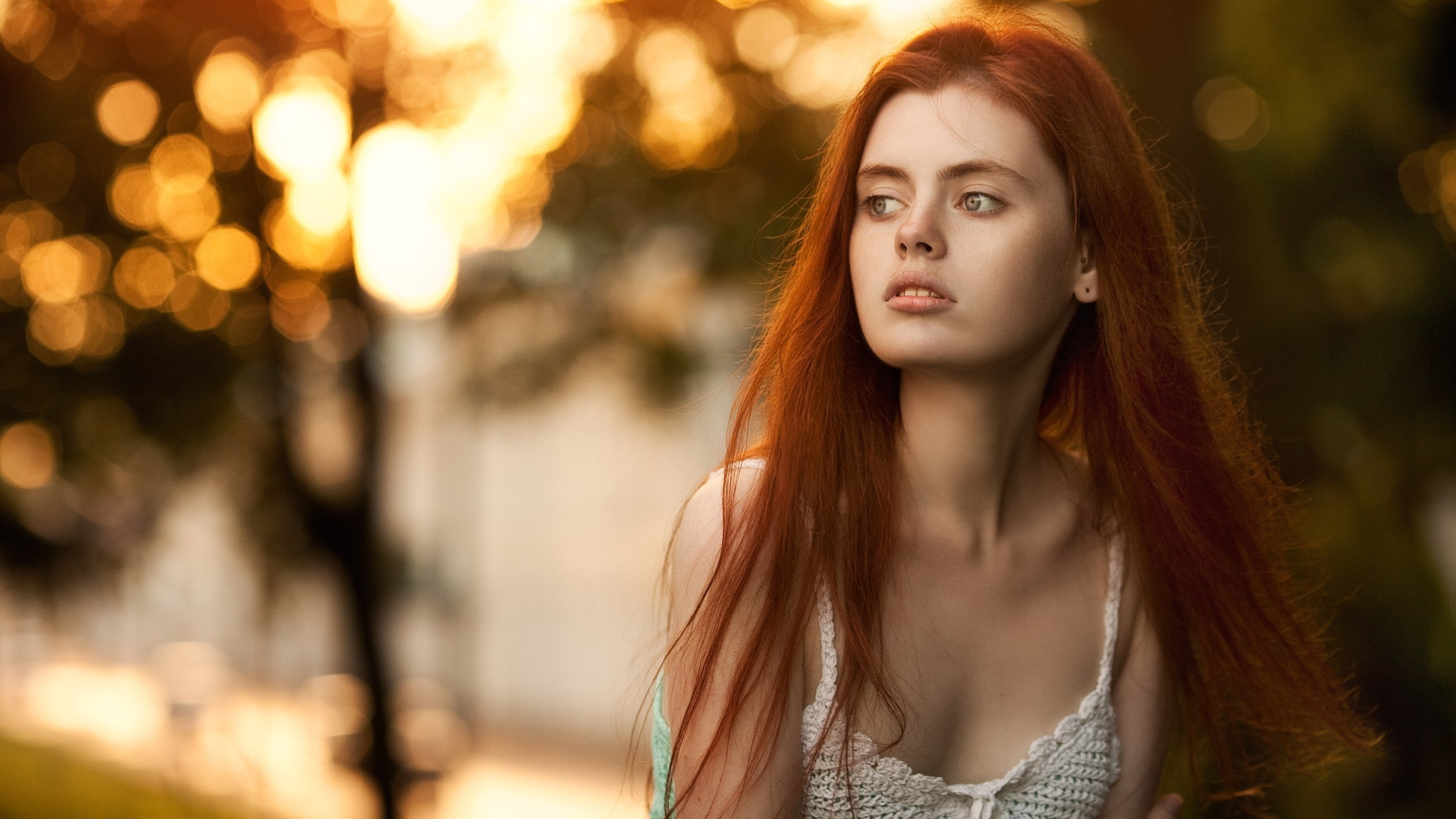 el Pelo Rojo, Cabello, La Gente en la Naturaleza, Belleza, el Pelo Largo. Wallpaper in 2560x1440 Resolution