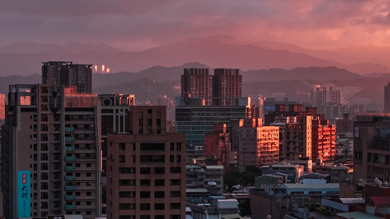 城市, 气氛, 塔块, 余辉, 窗口 壁纸 1280x720 允许