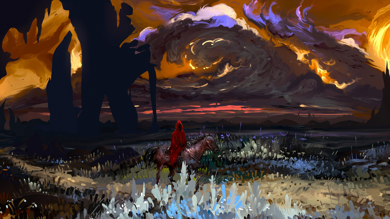 Weißes Und Gelbes Blumenfeld Bei Sonnenuntergang. Wallpaper in 1366x768 Resolution