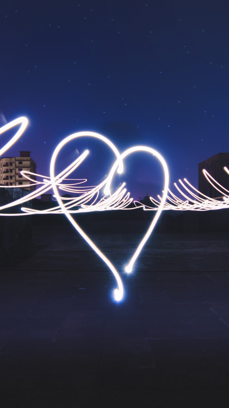 Blaue Und Weiße Lichtstreifen. Wallpaper in 750x1334 Resolution