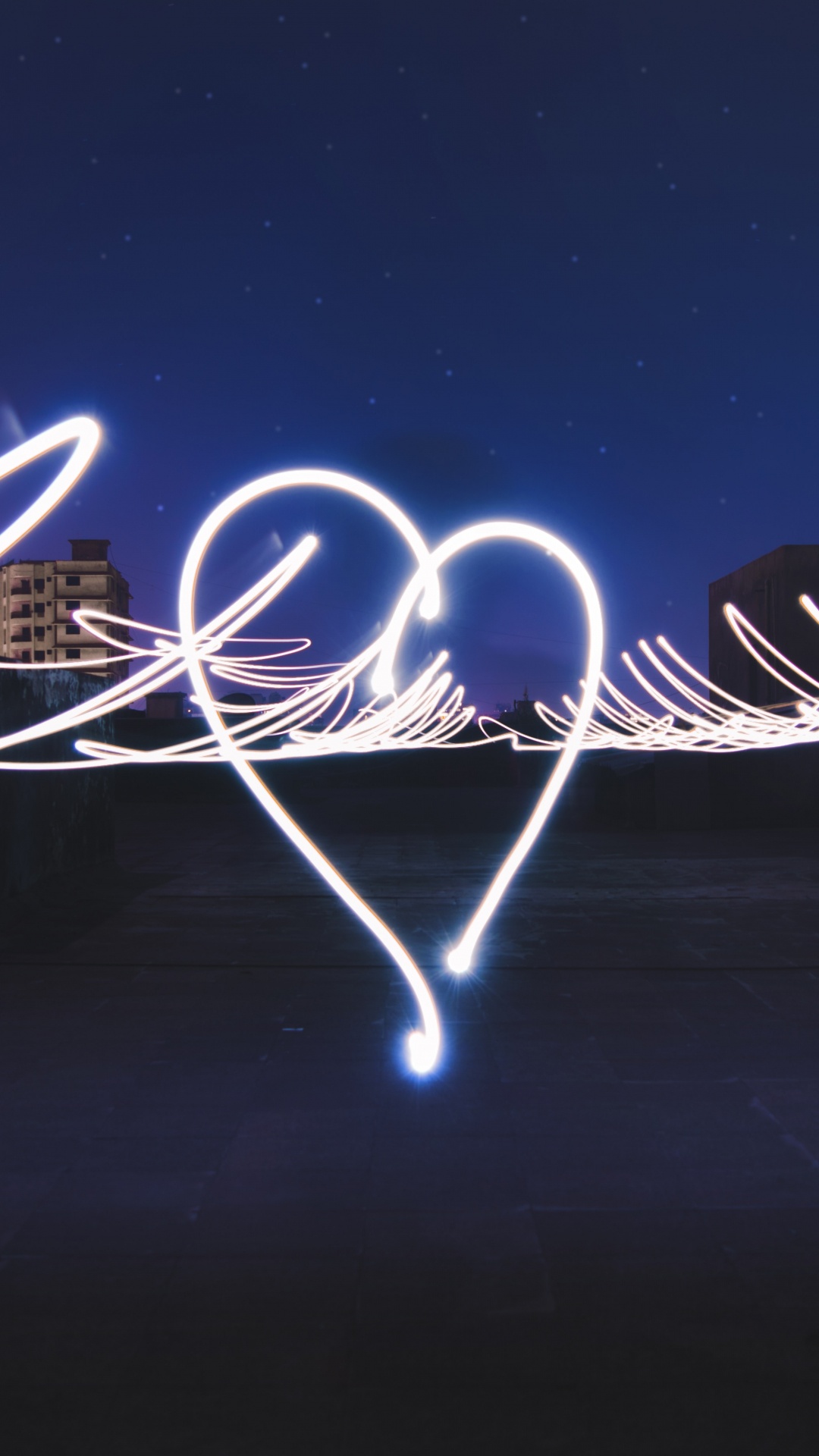 Blue and White Light Streaks. Wallpaper in 1080x1920 Resolution