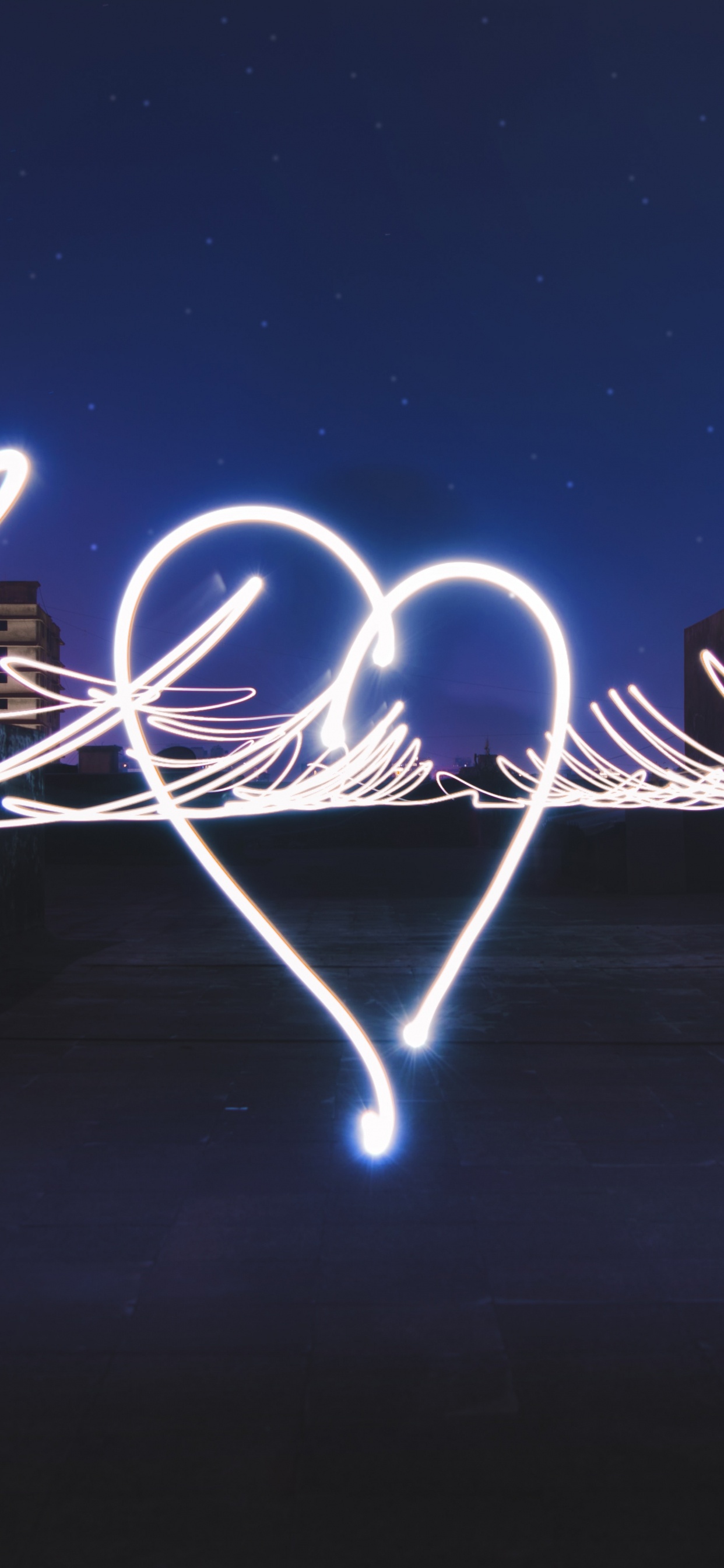 Blue and White Light Streaks. Wallpaper in 1242x2688 Resolution