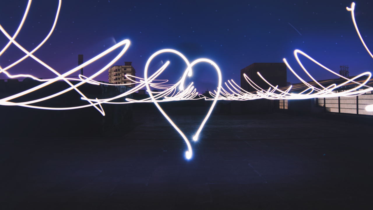 Blue and White Light Streaks. Wallpaper in 1280x720 Resolution