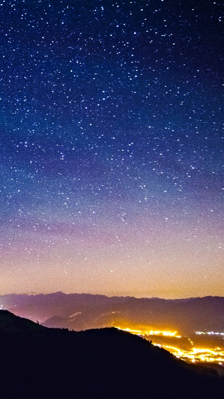 Milchstraße, Stern, Galaxy, Bergigen Landschaftsformen, Natur. Wallpaper in 720x1280 Resolution