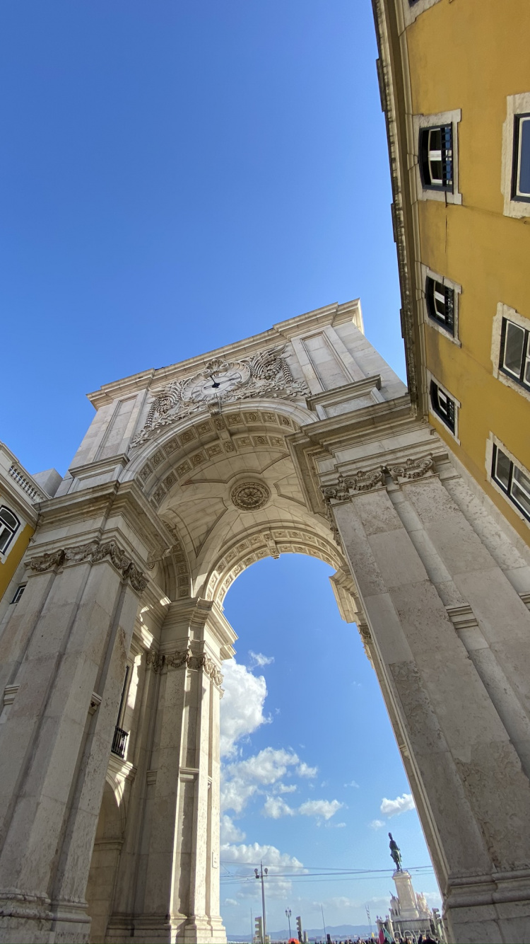 Landmark, Classical Architecture, Triumphal Arch, Faade, Daytime. Wallpaper in 750x1334 Resolution