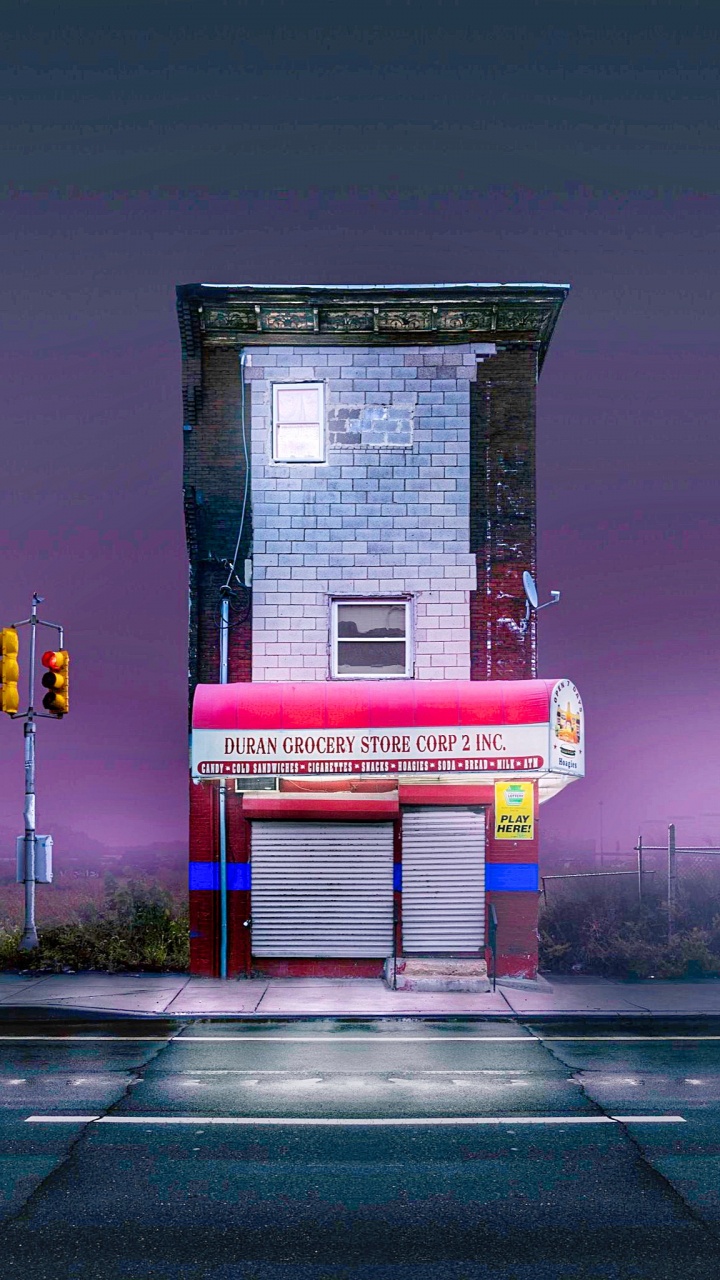 里程碑, 紫色的, 沥青, 车灯, 气体 壁纸 720x1280 允许