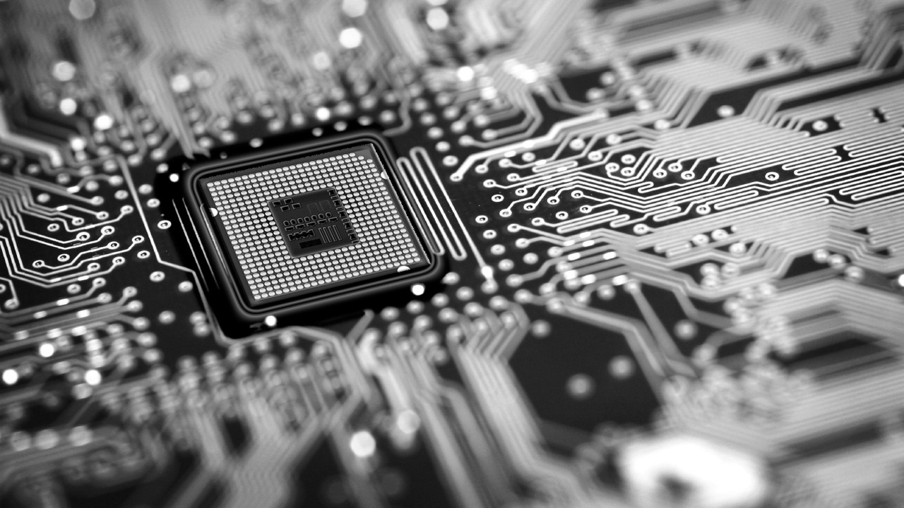 Black and White Computer Motherboard. Wallpaper in 1280x720 Resolution