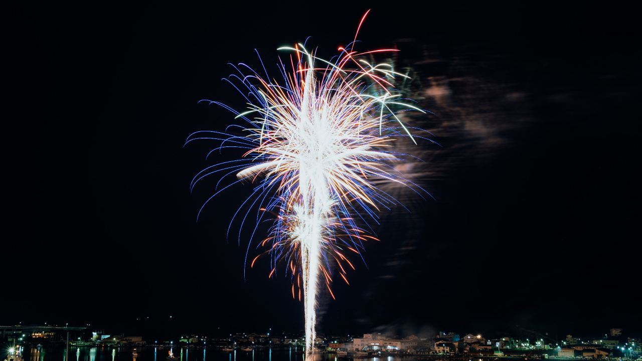 Feuerwerk, Neue Jahre Tag, Nacht, Mitternacht, Veranstaltung. Wallpaper in 1280x720 Resolution