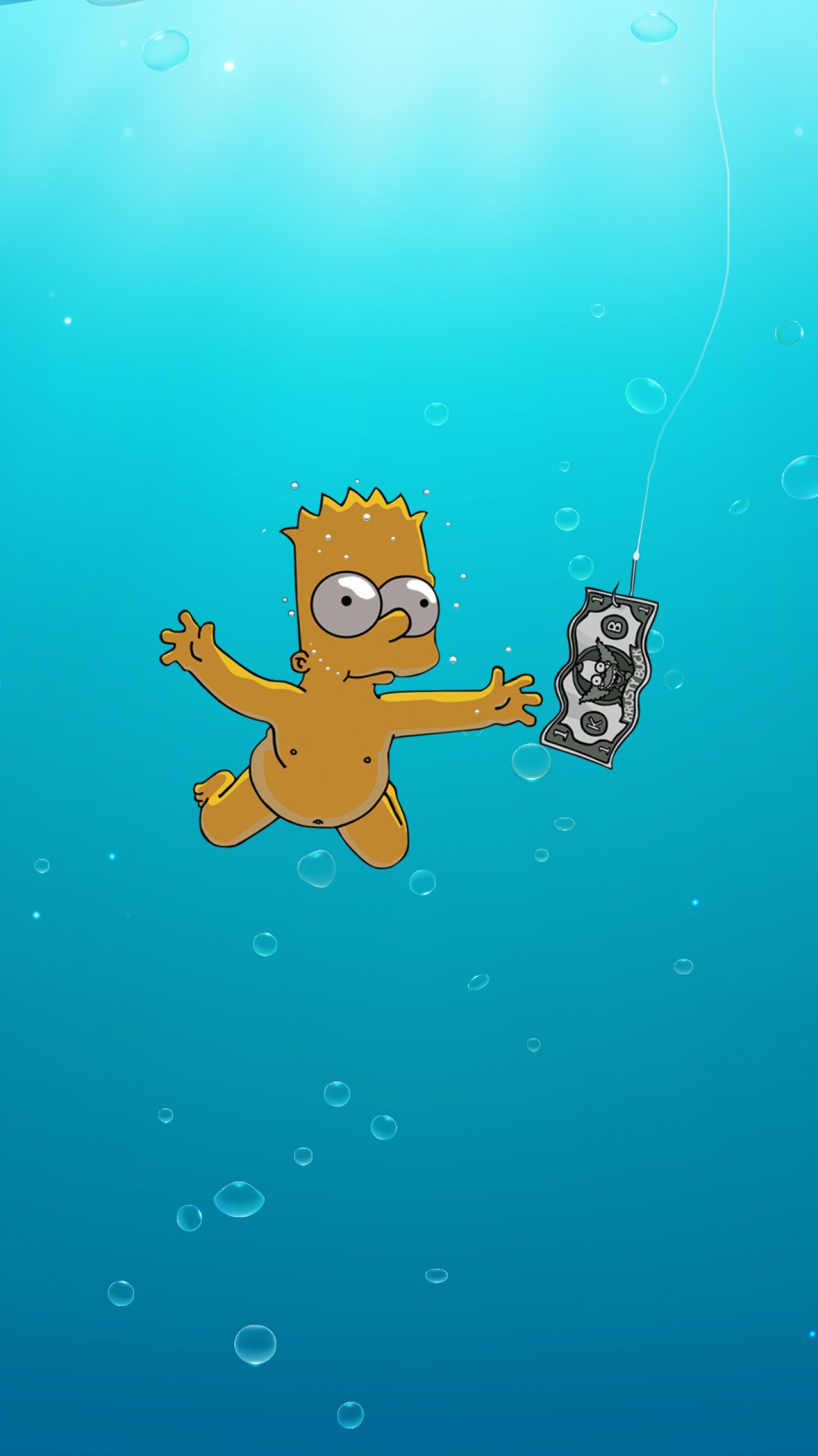 Nirvana, Bart Simpson, Nevermind, Telephone, Liquid. Wallpaper in 1080x1920 Resolution
