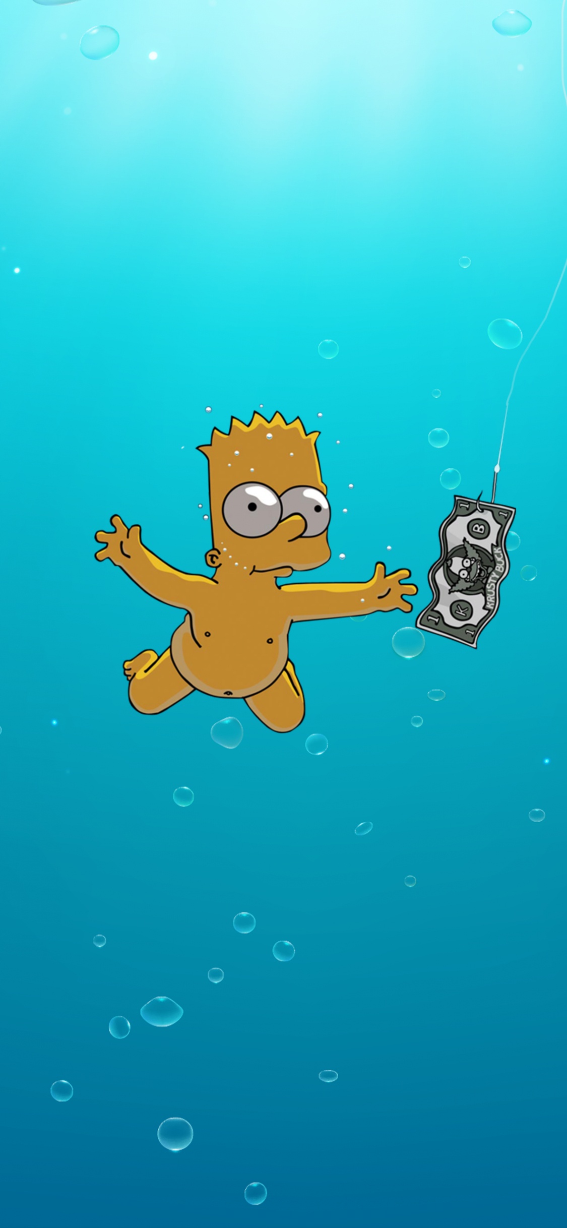 Nirwana, Bart Simpson, Nevermind, Telefon, Flüssigkeit. Wallpaper in 1125x2436 Resolution
