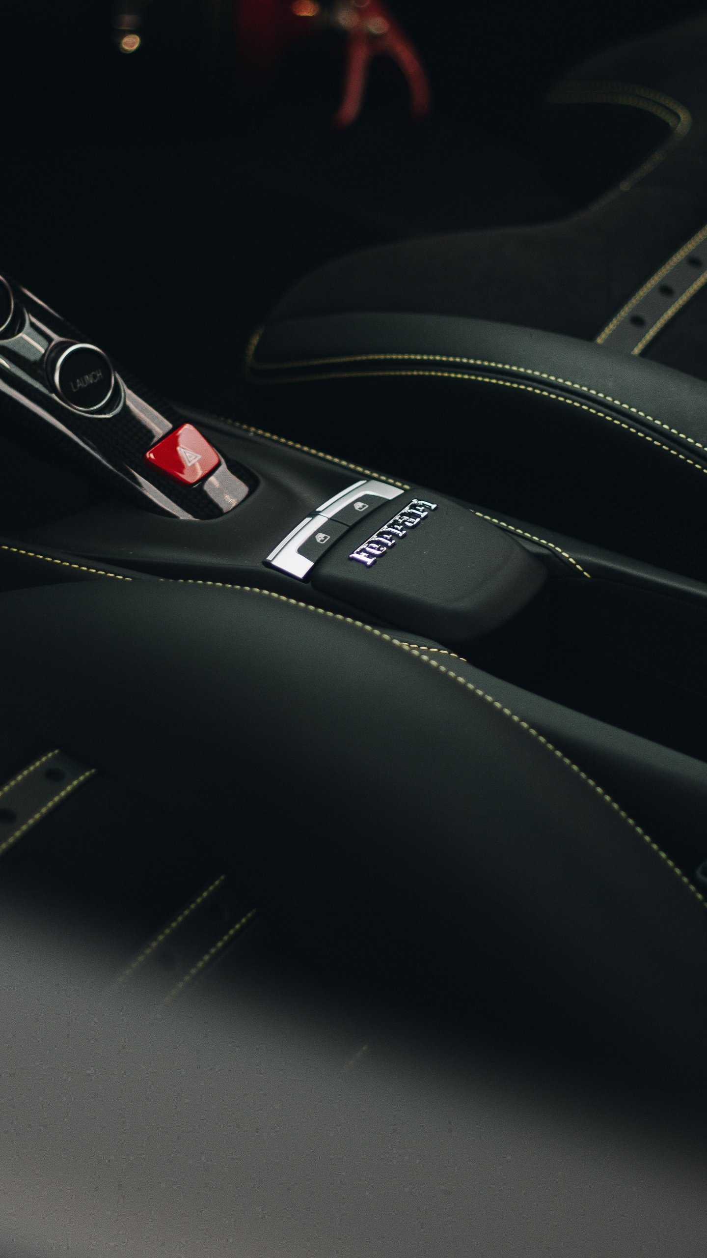 Black and Red Car Steering Wheel. Wallpaper in 1440x2560 Resolution